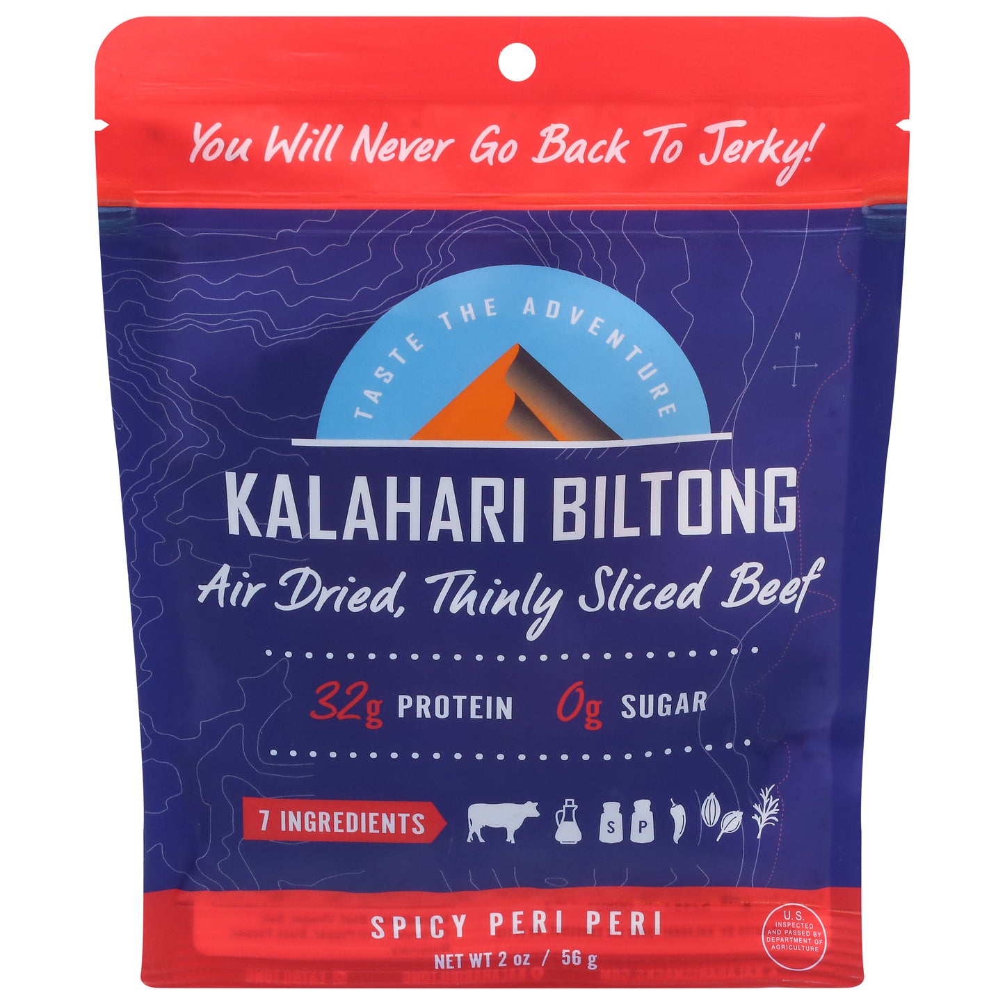 Kalahari Biltong Peri Peri Flavor 2 oz (Pack Of 8)