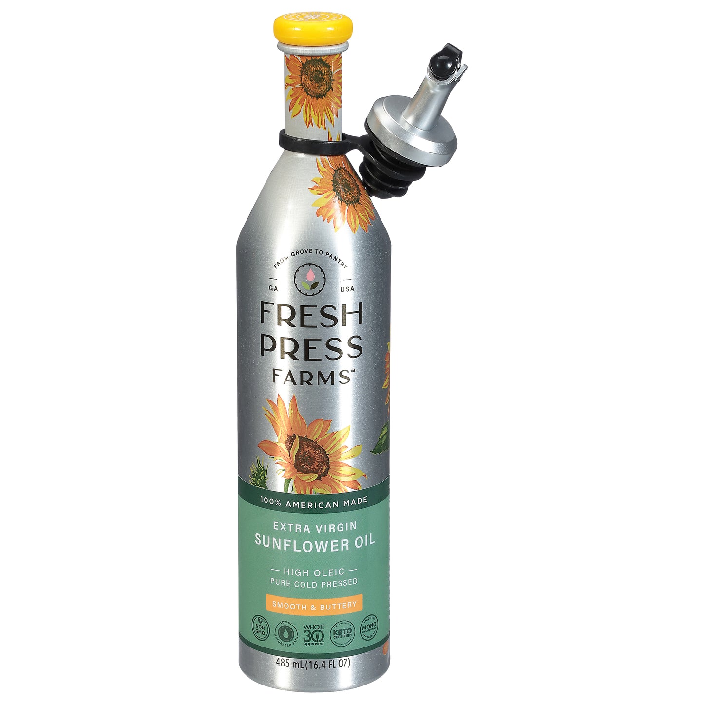 Fresh Press Farms Oil Sunflower Extra Virgin 485 Ml (Pack Of 6)