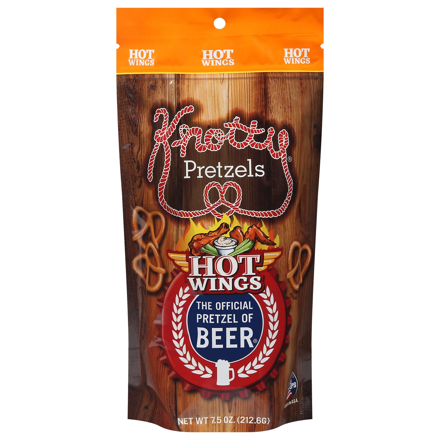 Knotty Pretzels Pretzels Hot Wings 7.5 oz (Pack Of 12)