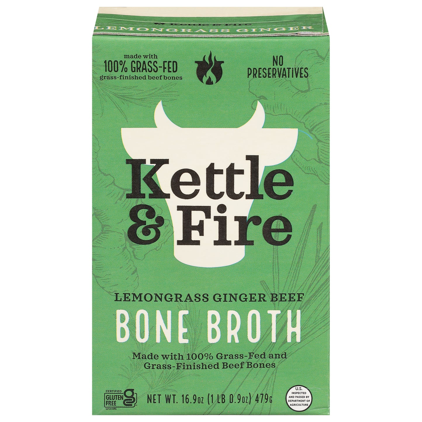 Kettle And Fire Bone Broth Lemongrass Ginger 16.9 FO (Pack Of 6)