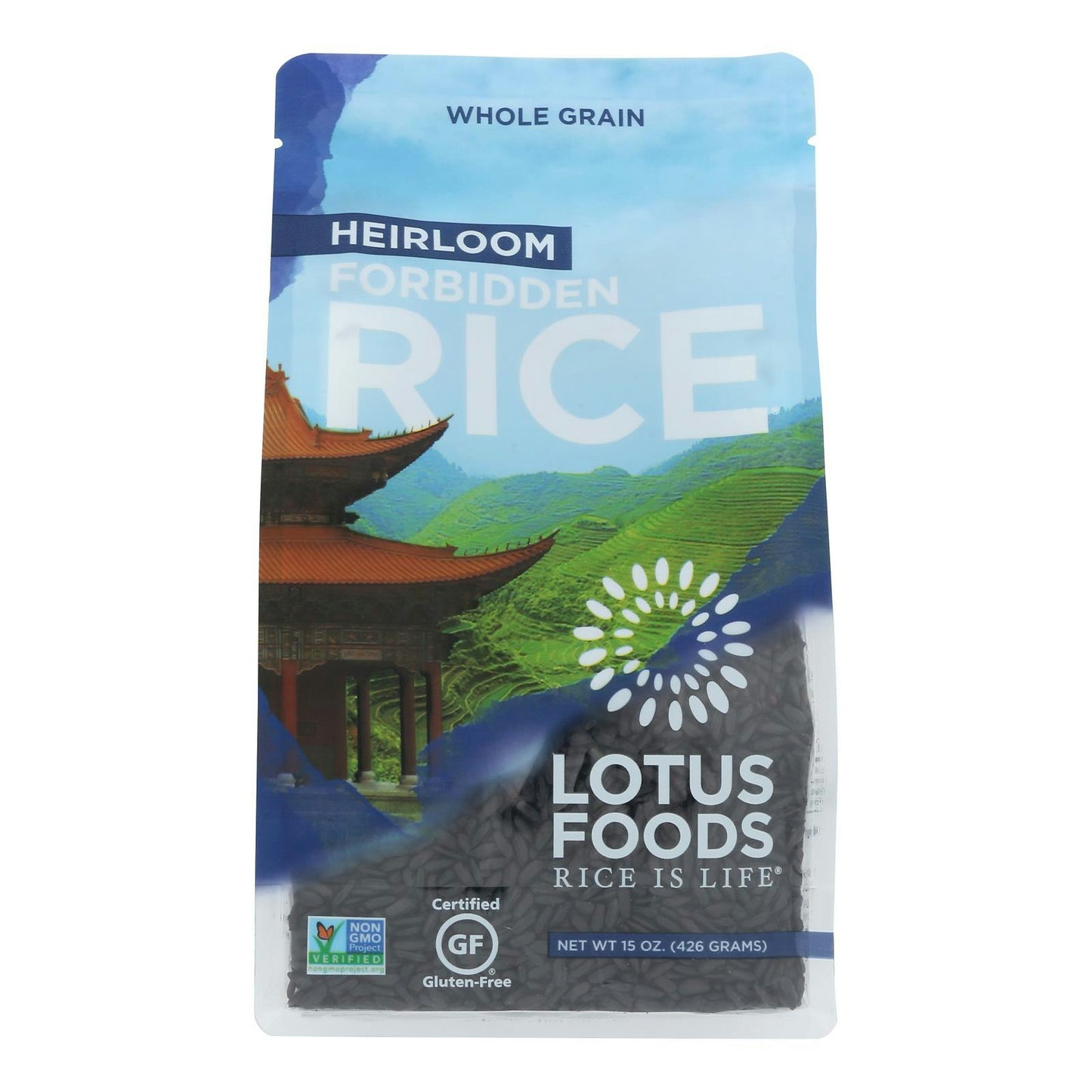 Lotus Foods Heirloom Forbidden Black Rice 15 oz (Pack of 6)