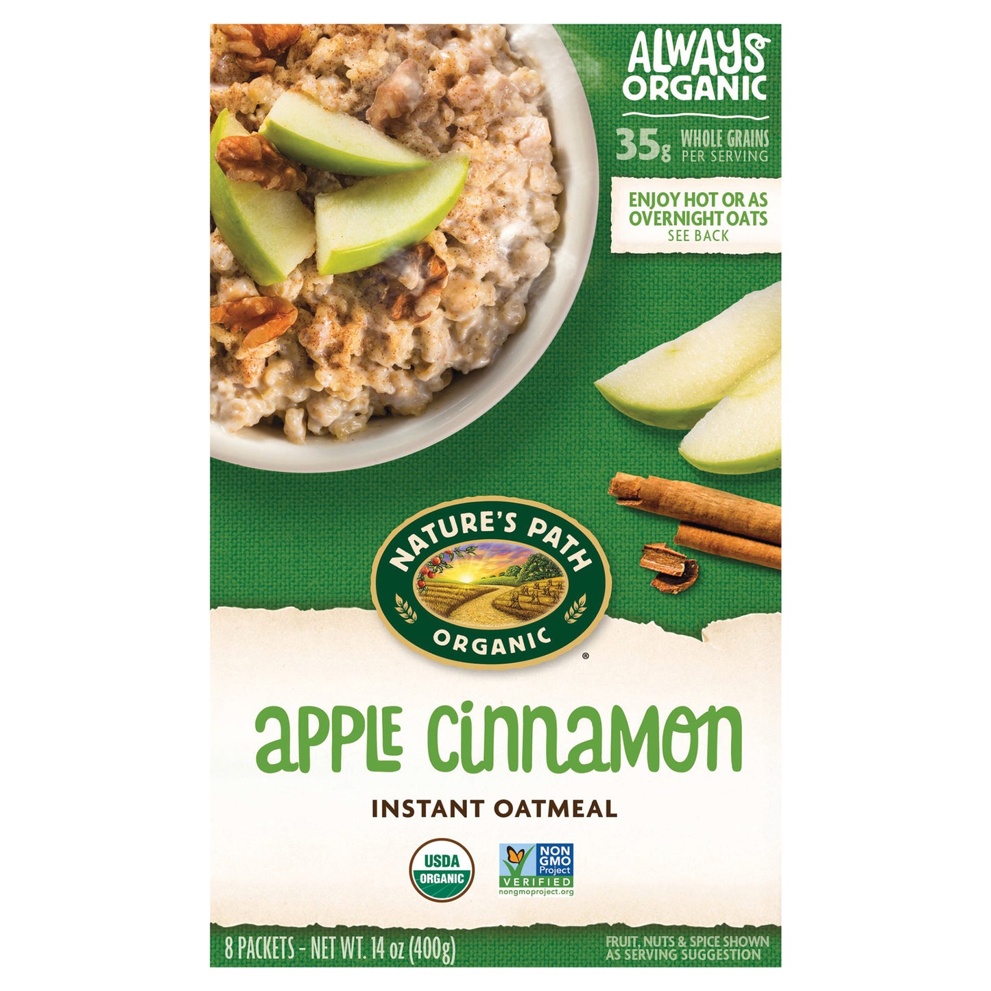 Natures Path Cereal Hot Apl Cin Organic 8Ct 14 Oz (Pack Of 6)