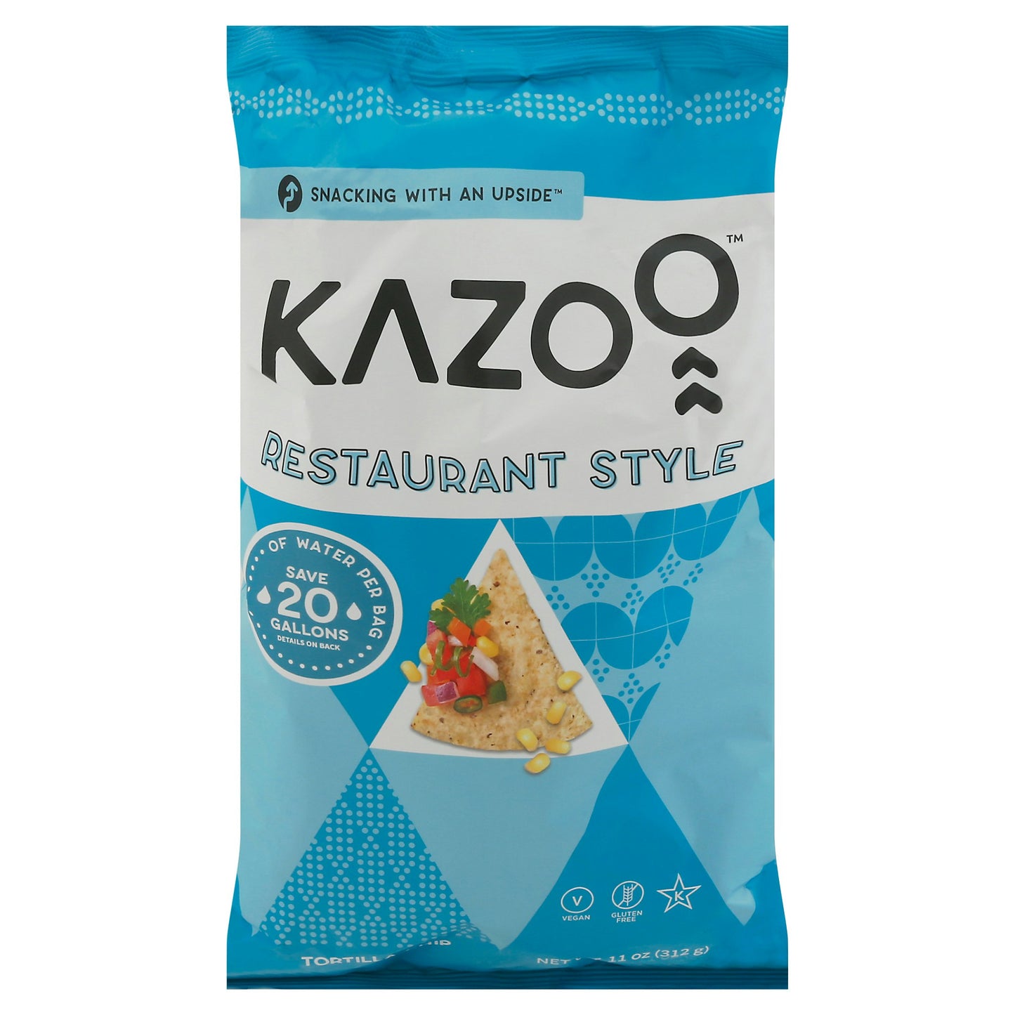 Kazoo Chips Tortilla Restaurant Style 11 Oz Pack of 9