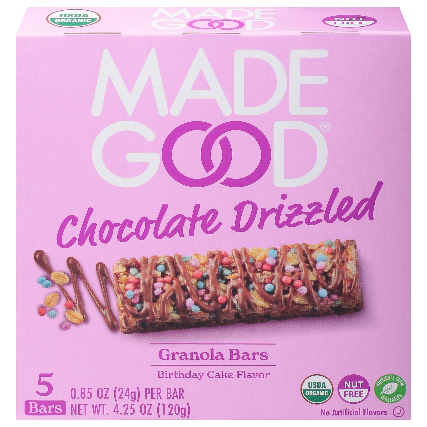 Made Good Bar Chocolate Drizzled Birthday 4.2 oz (Pack Of 6)