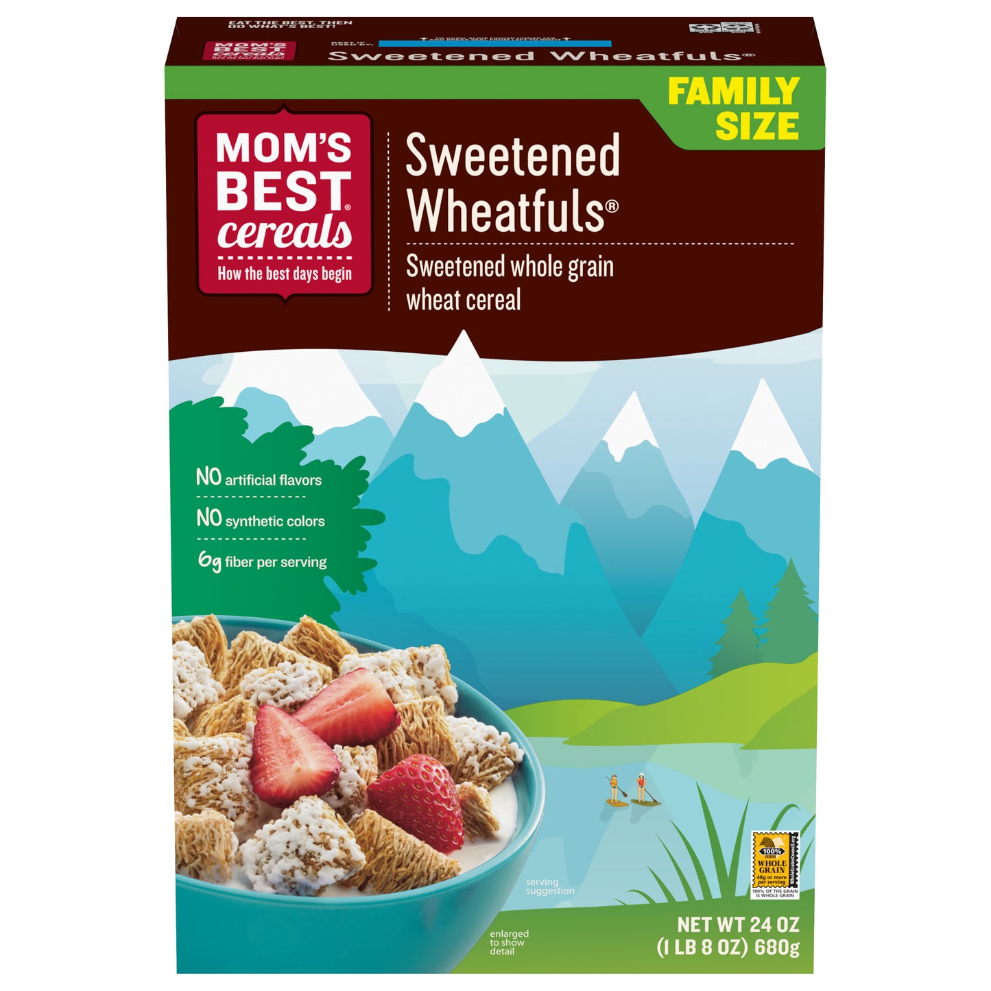 Moms Best Cereal Sweetened Wheatfuls 24 Oz (Pack Of 12)