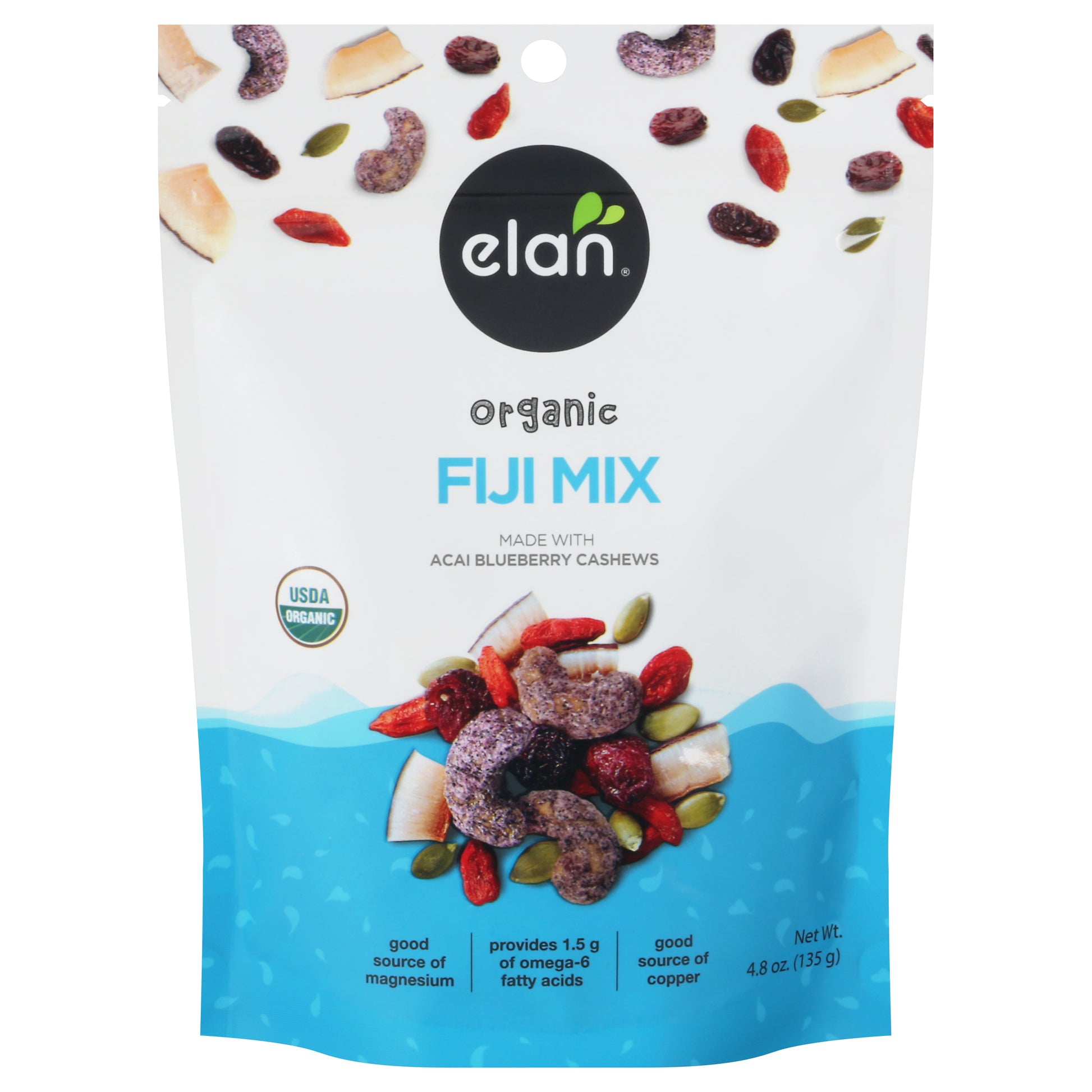 Elan Trail Mix Fiji Organic 4.8 Oz (Pack Of 8)