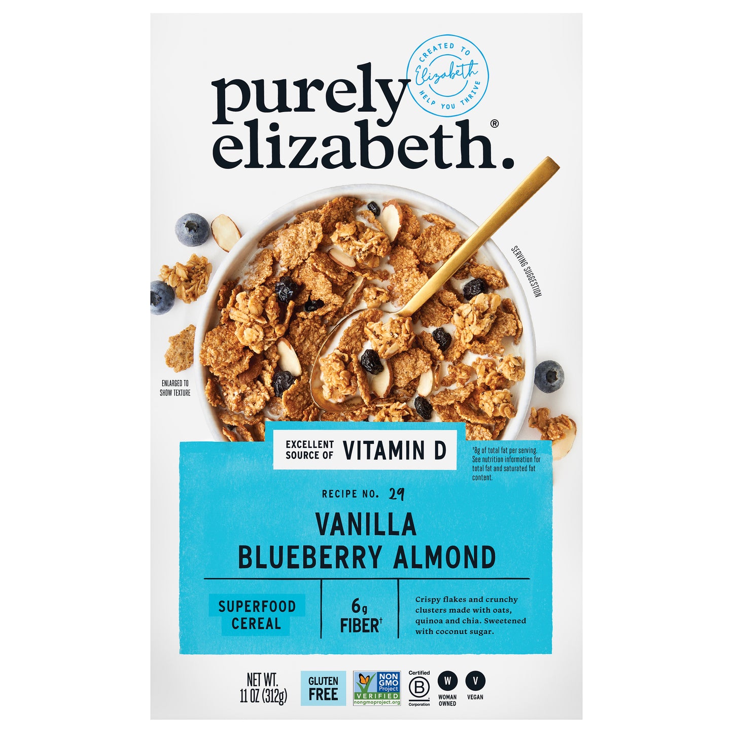 Purely Elizabeth Cereal Vanilla Blueberry Almond 11 oz (Pack Of 6)
