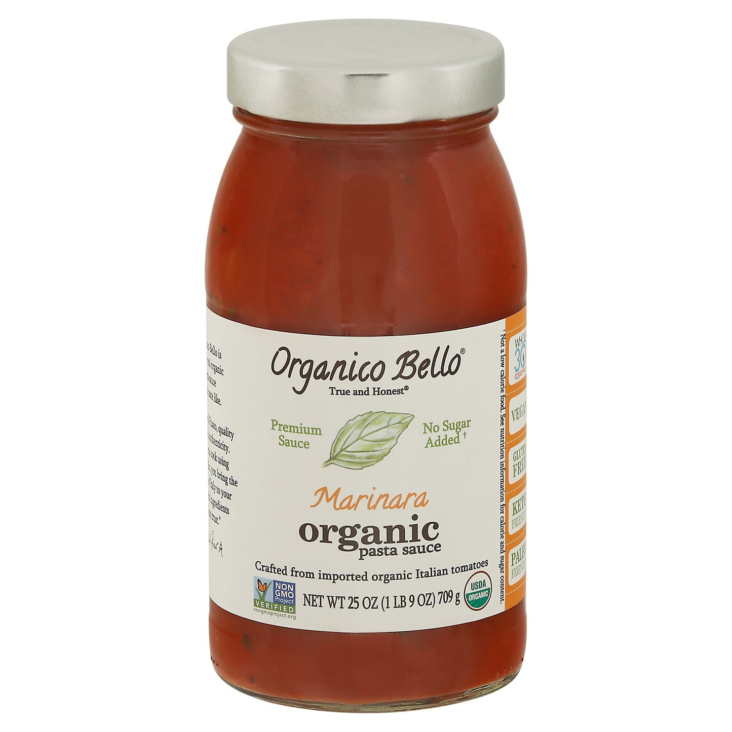 Organico Bello Sauce Pasta Marinara 25 oz (Pack of 6)