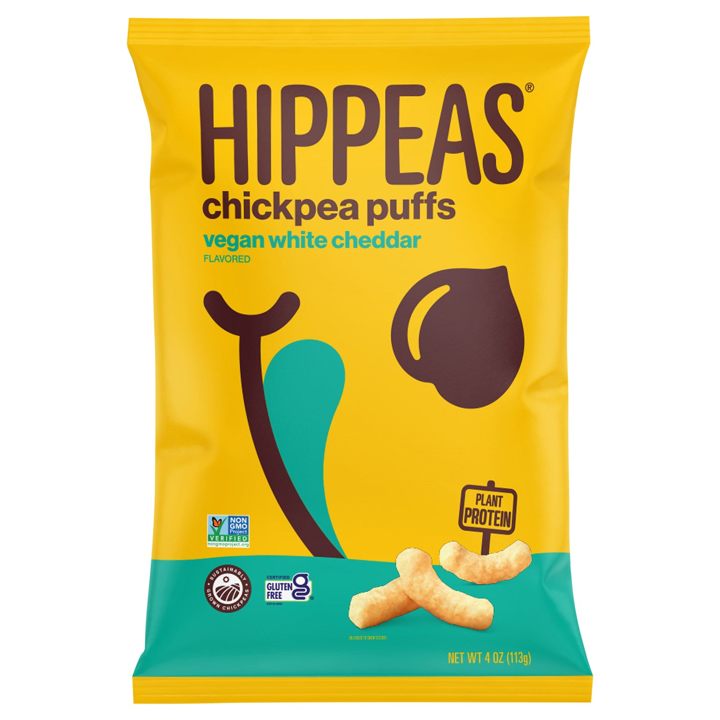 Hippeas Puffs Chickpea White Cheddar 4 Oz (Pack Of 12)