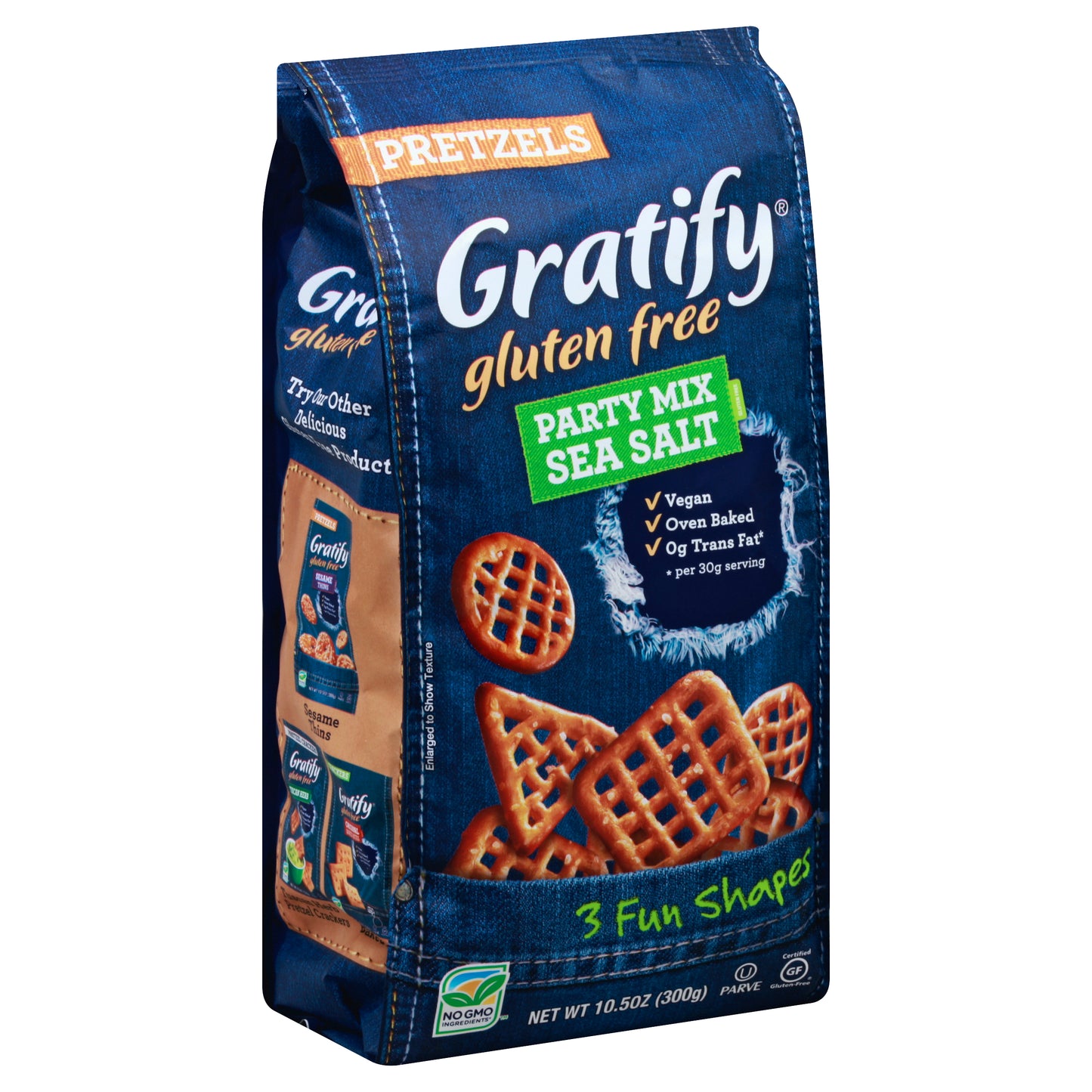 Gratify Pretzel Mix Party Sea Salt 10.5 oz (Pack Of 6)