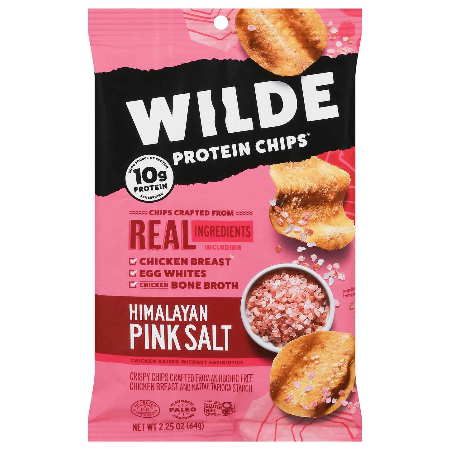 Wilde Snacks Chip Chicken Himalayan Sea Salt 2.25 oz (Pack Of 12)
