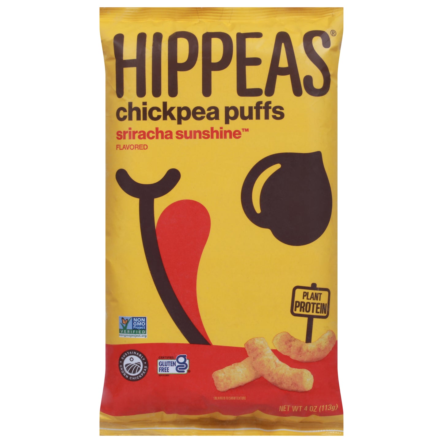 Hippeas Puffs Chickpea Sriracha Sunshine 4 oz (Pack Of 12)
