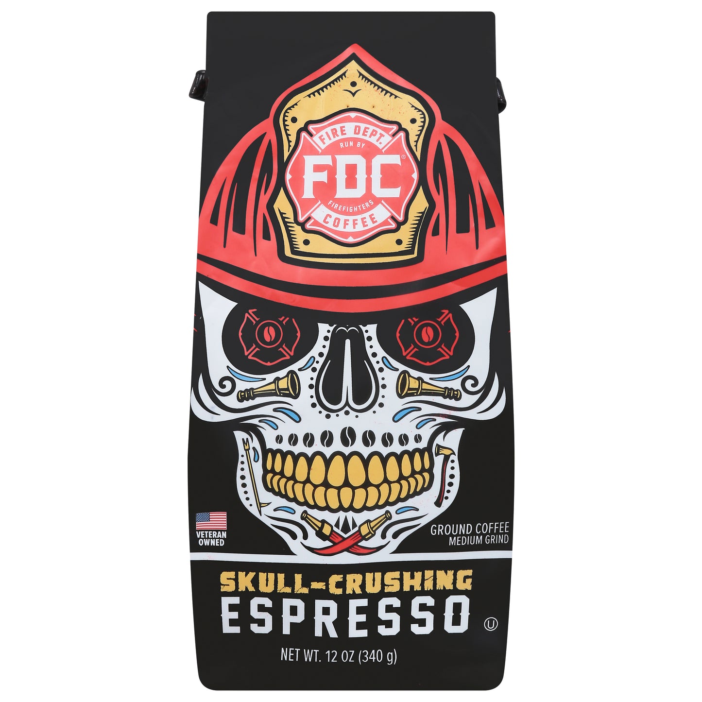Fire Department Coffee Espresso Ground Skull Crushing 12 Oz Pack of 6