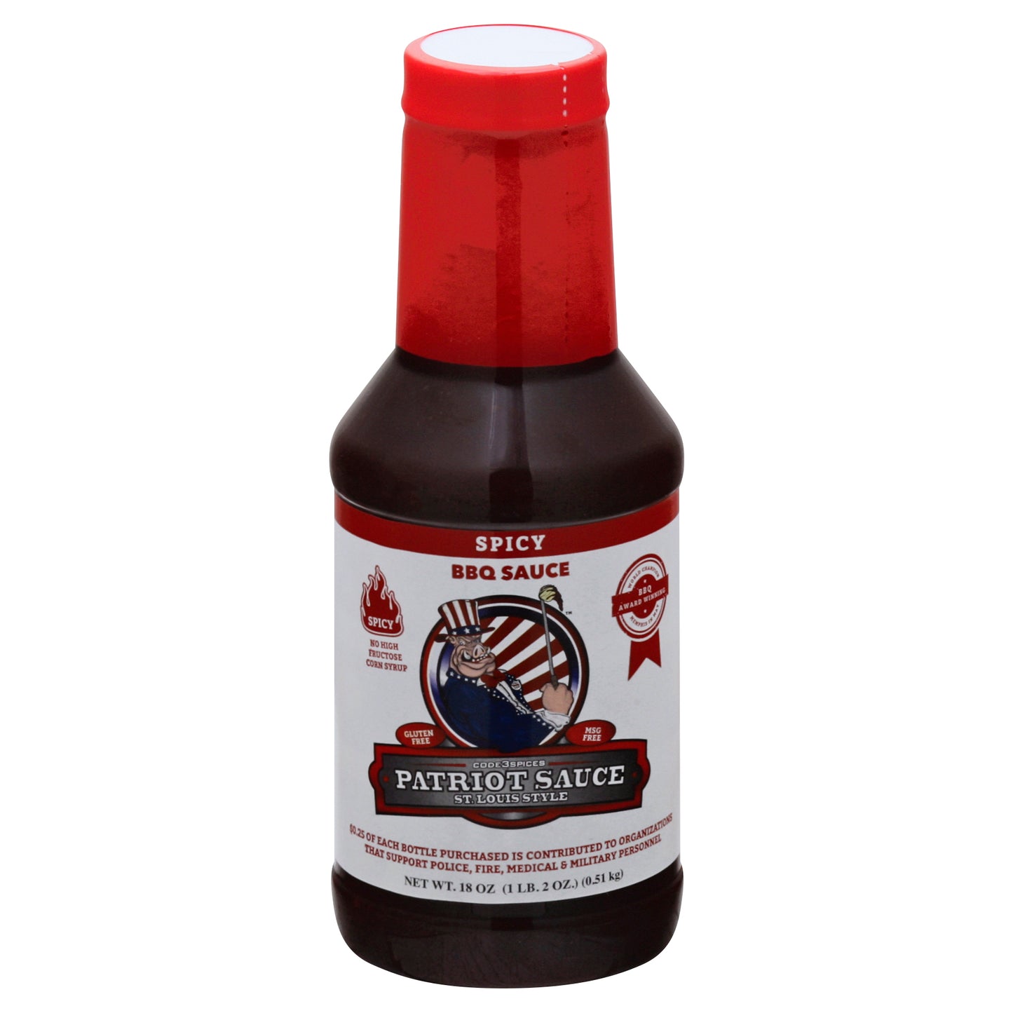 Code 3 Spices Sauce Barbeque Patriot Spicy 18 oz (Pack Of 6)