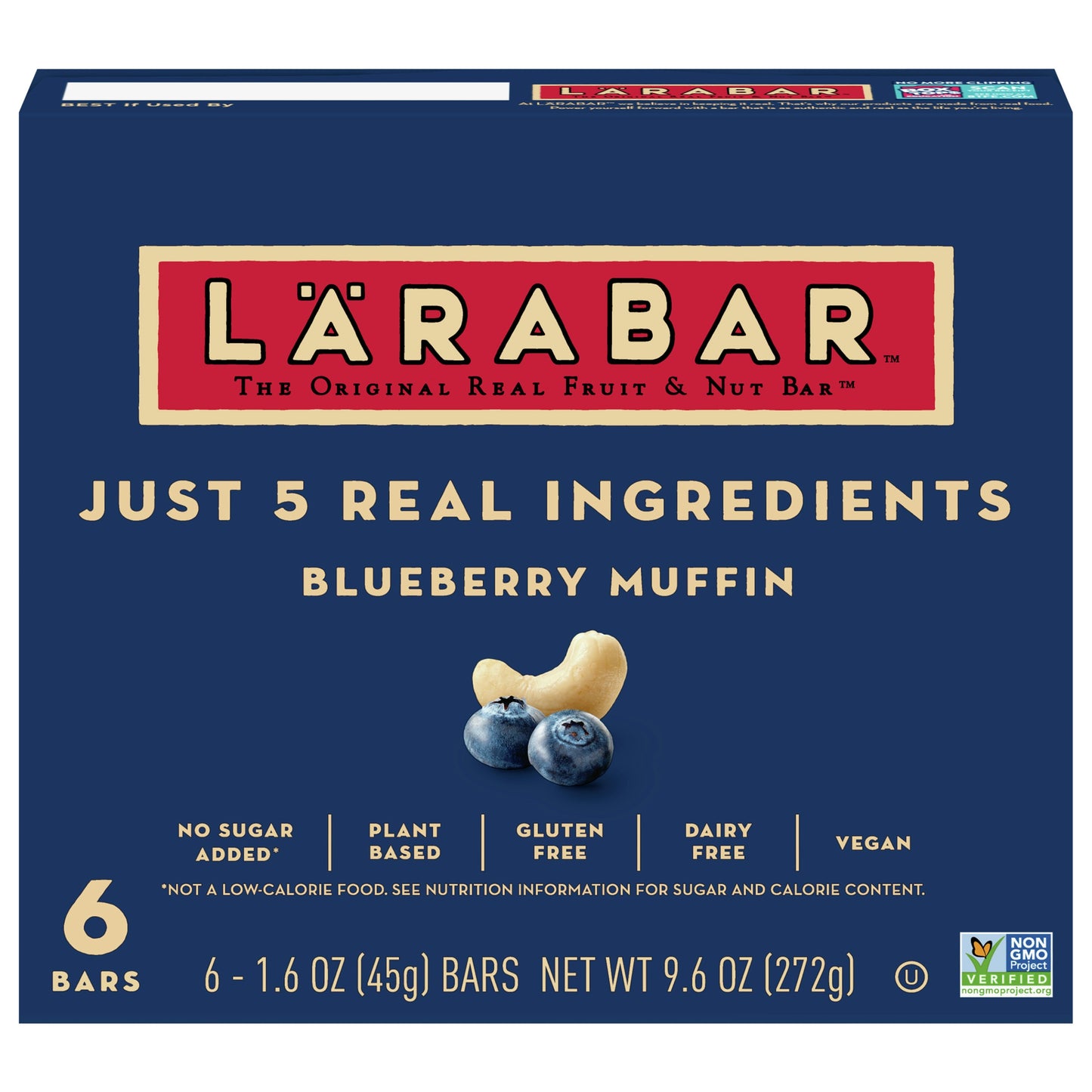 Larabar Bar Bluberry Muffin 6 Pieces 9.6 Oz Pack of 8