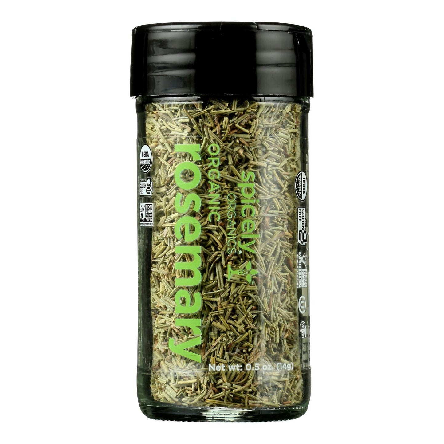 Spicely Organic Spices Rosemary Whole Glass Jar 0.5 Oz Pack of 3