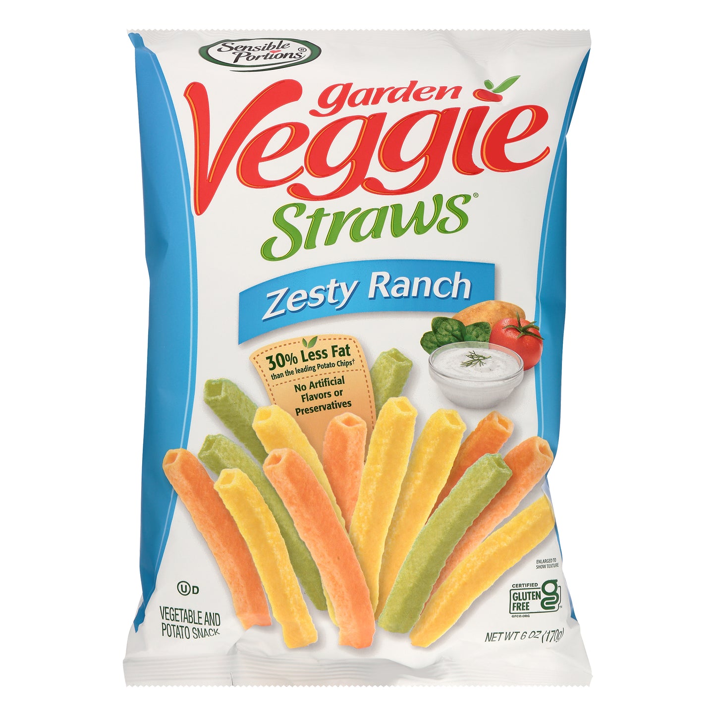 Sensible Portions Straw Veggie Ranch 6 oz (Pack Of 12)
