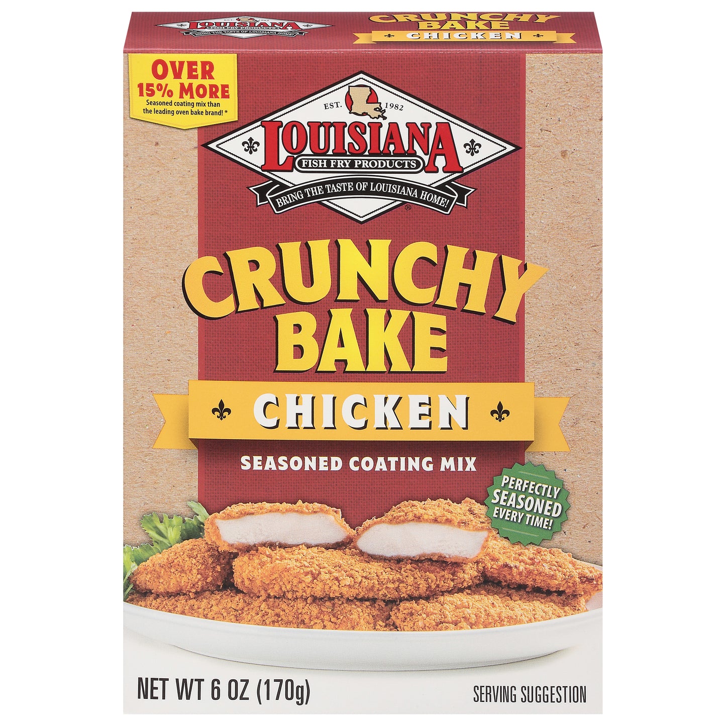 Louisiana Fish Fry Seasoning Crunchy Bake Chicken 6 oz (Pack Of 6)