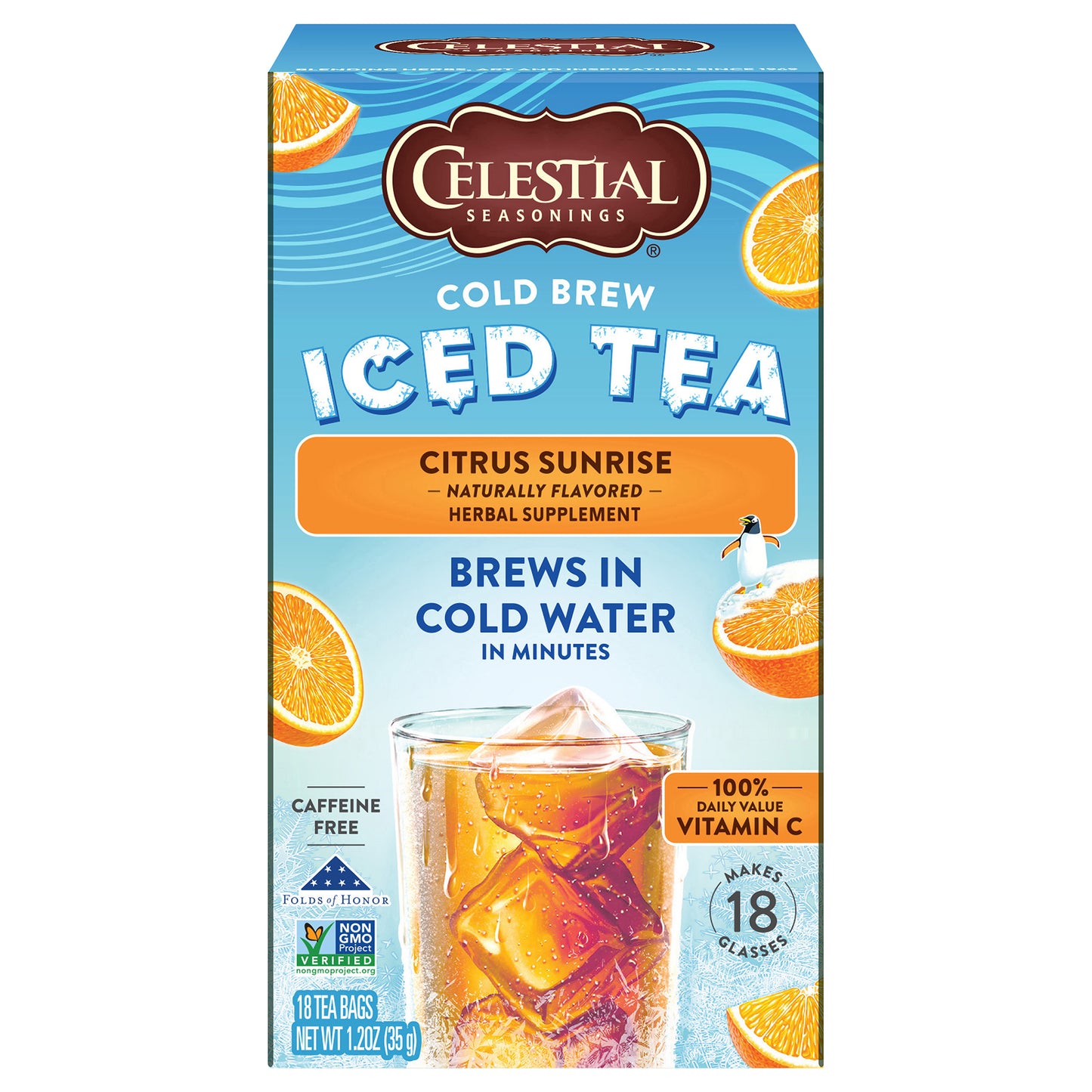 Celestial Seasonings Tea Cold Brew Citrus 18 Bag (Pack Of 6)