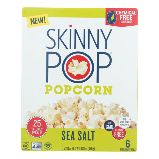 Skinnypop Popcorn - Popcorn Mirco Sea Salt 2.8 oz, 6 Per Pack (6 Packs Total)