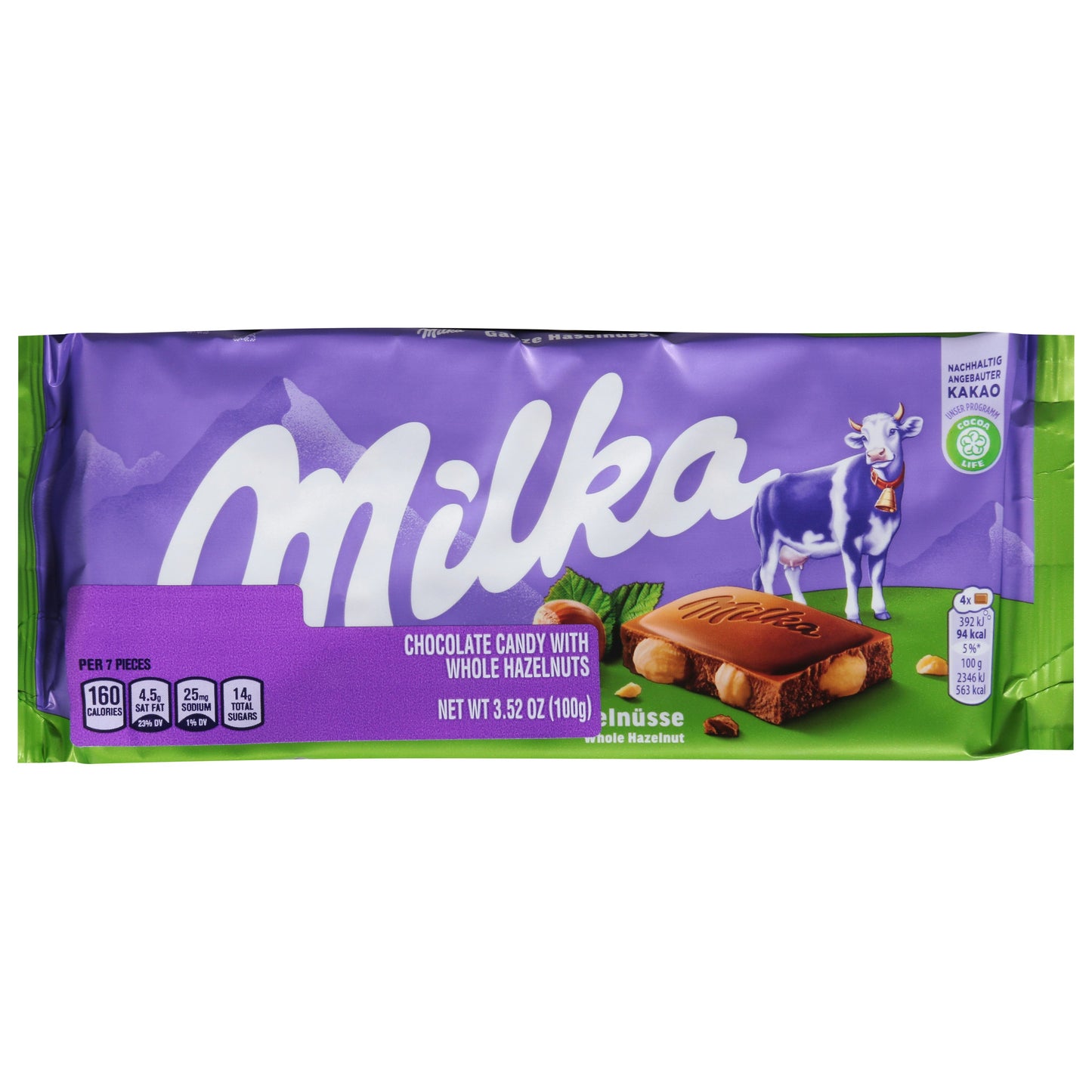 Milka Milk Chocolate Confection With Whole Hazelnuts - 3.52 Oz (Pack of 17)