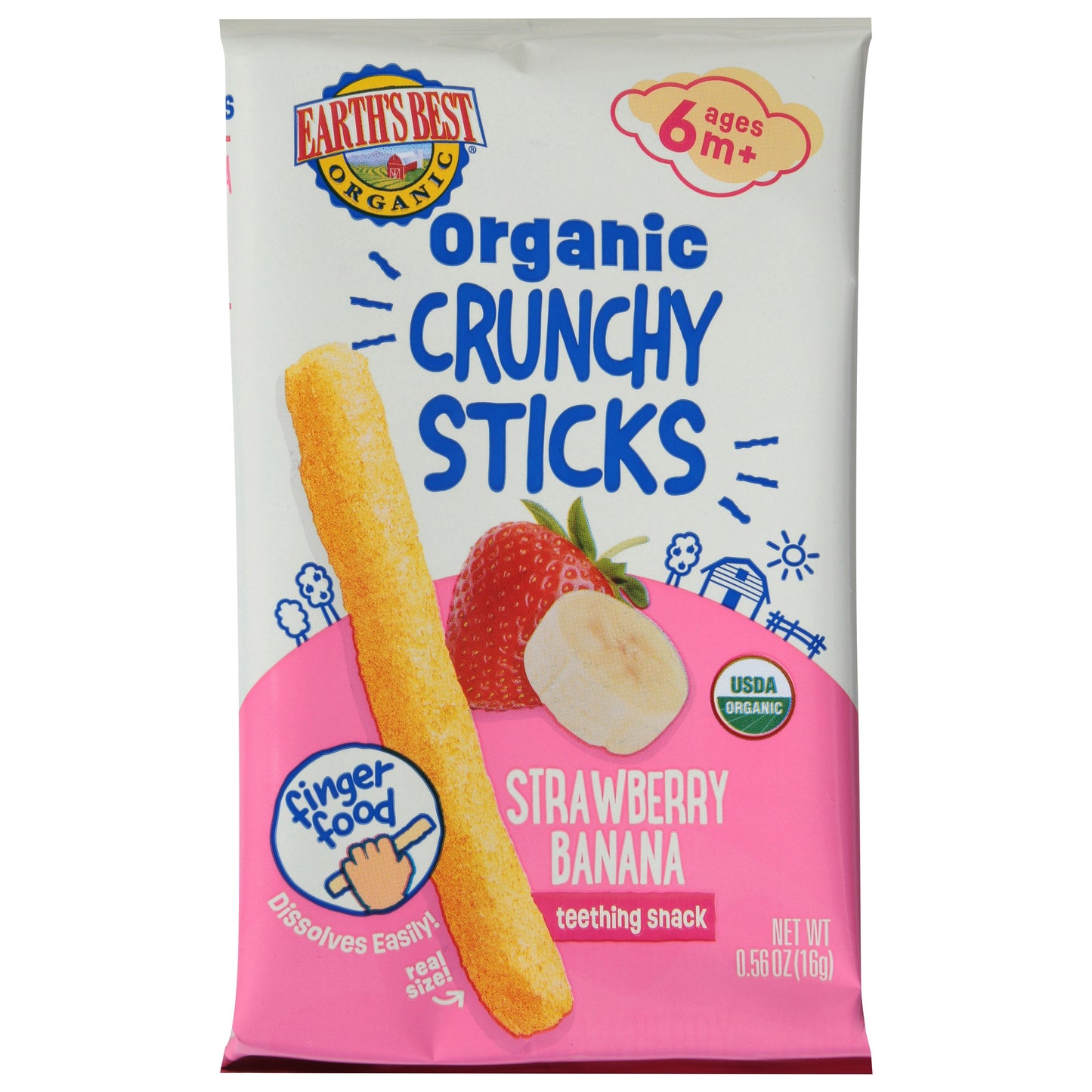 Earth's Best Crunchy Sticks Strawberry Banana - .56 Oz (Pack of 5)