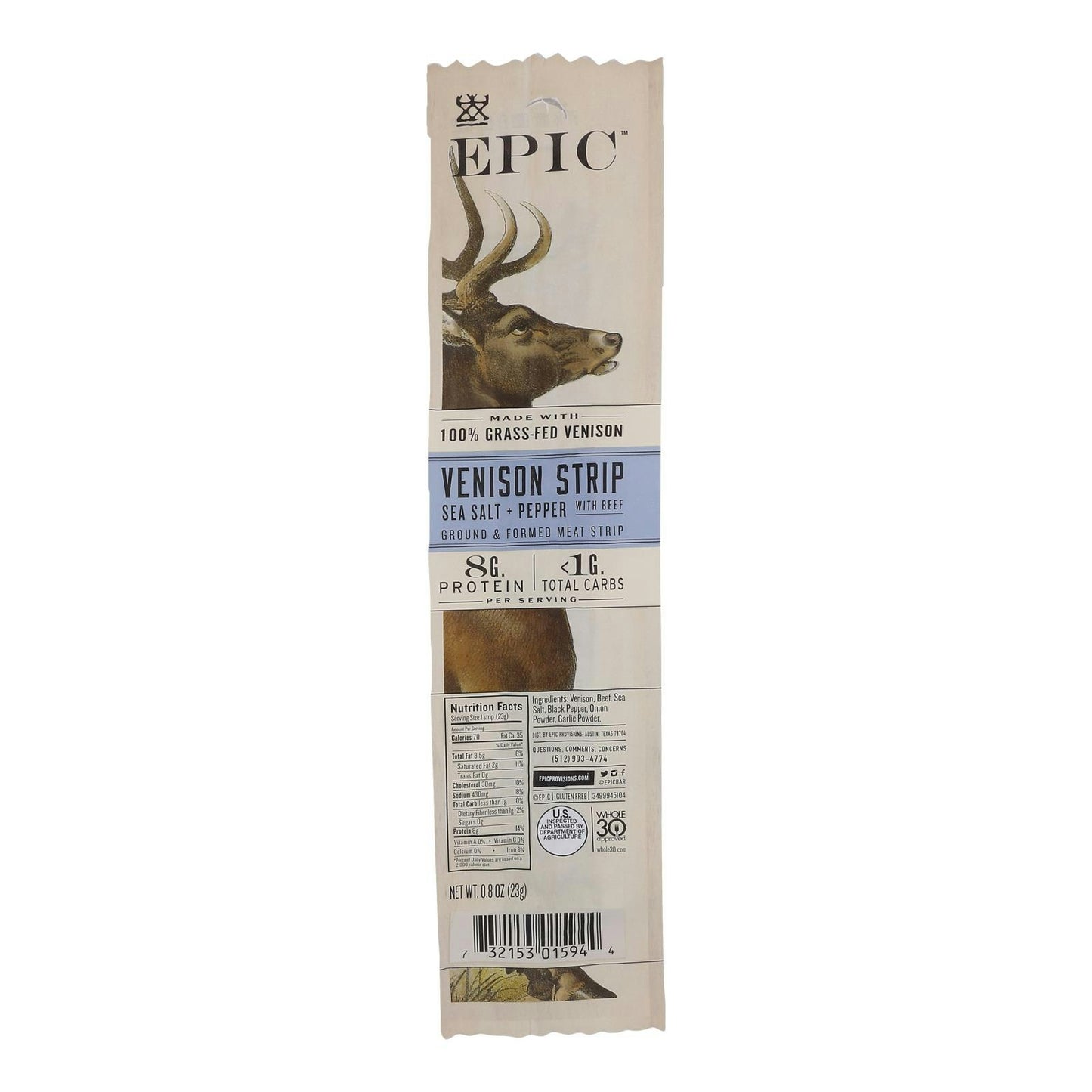 Epic - Strips - Venison Steak .8 oz (Pack of 20)