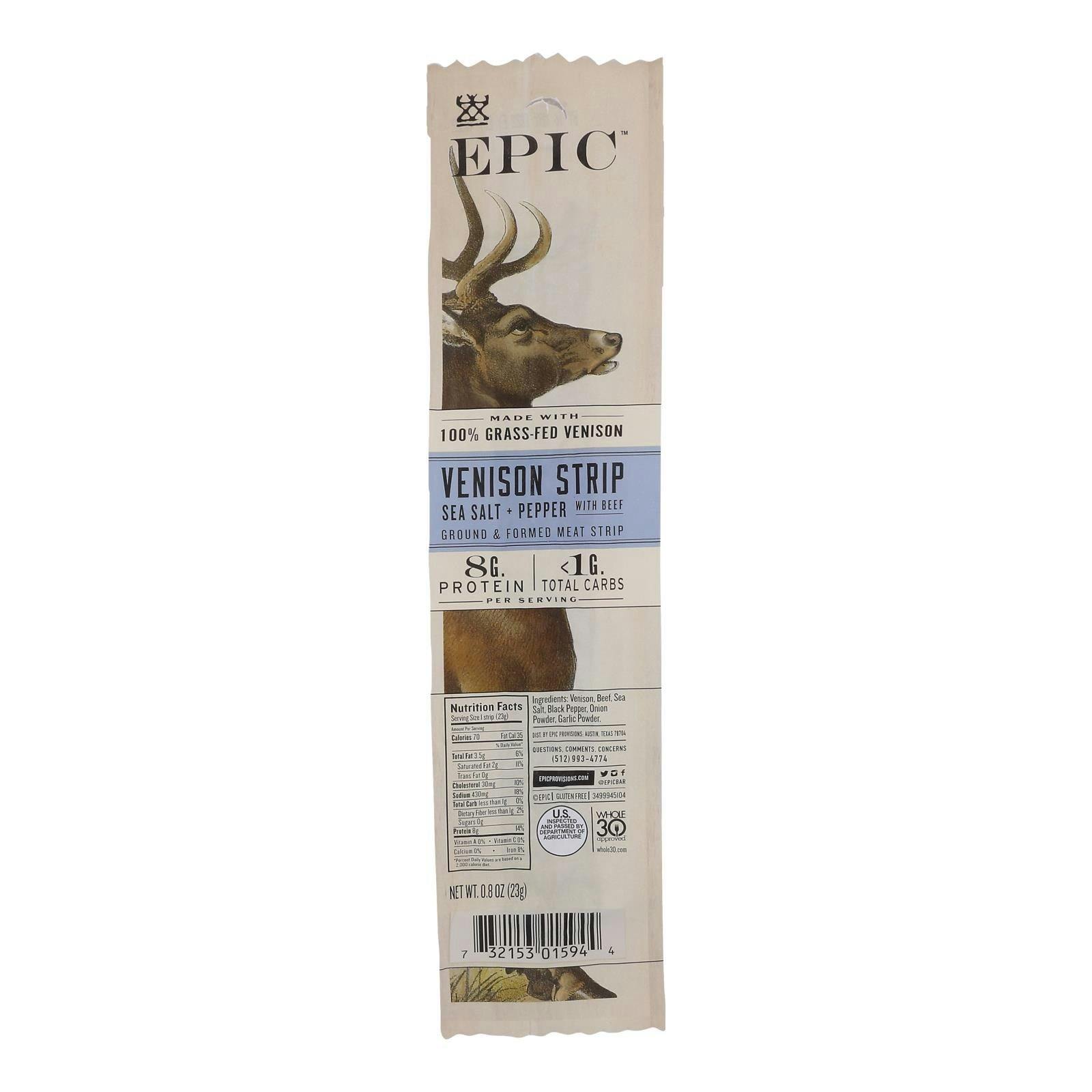 Epic - Strips - Venison Steak .8 oz (Pack of 20)