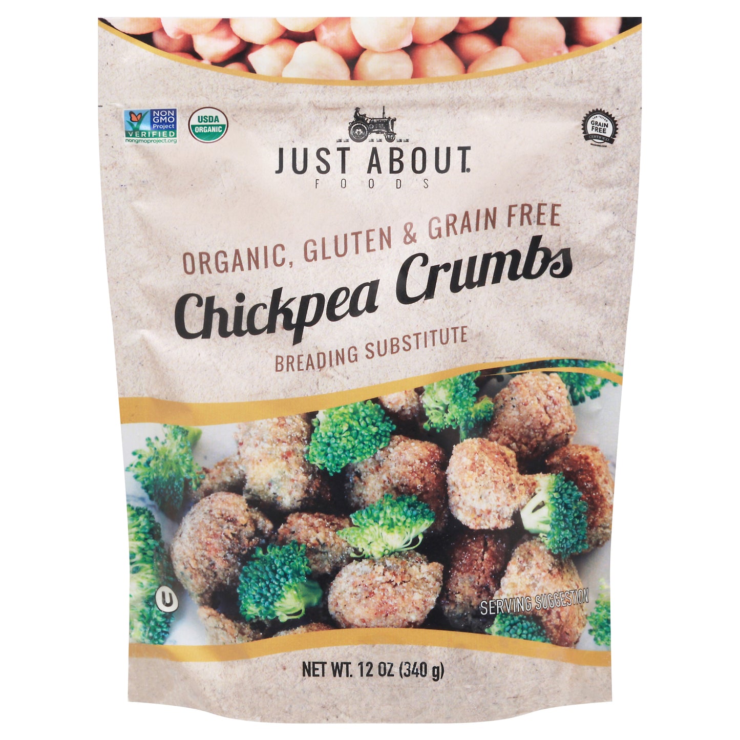 Just About Foods Chickpea Crumbs 12 Oz (Pack Of 6)