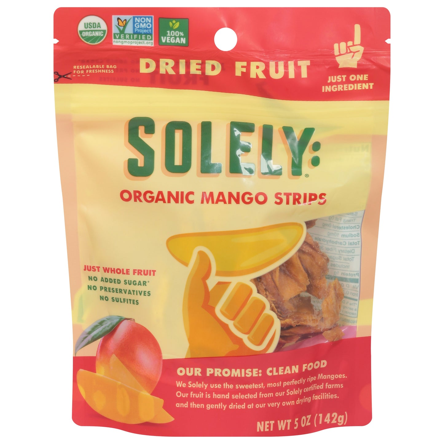 Solely Fruit Dried Mango Organic 5 oz (Pack of 6)