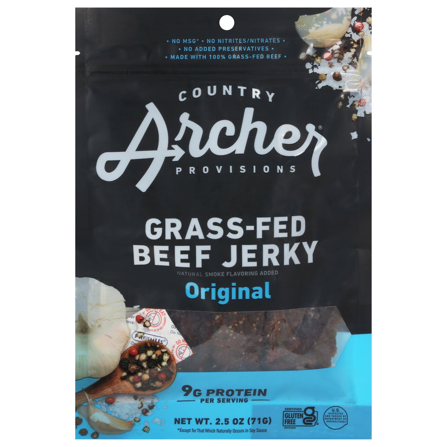 Country Archer Jerky Beef Original 2.5 oz (Pack Of 12)