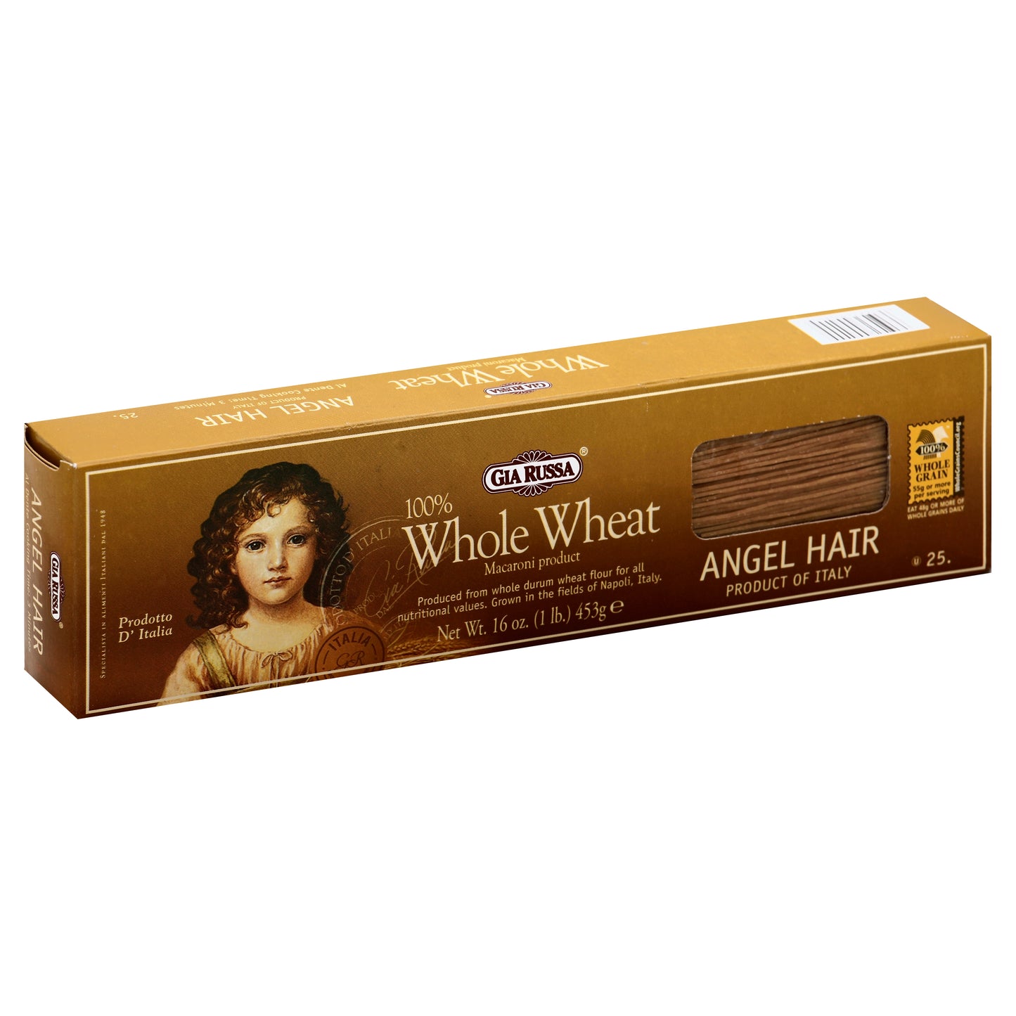 Gia Russa Pasta Whole Wheat Angel Hair 16 oz (Pack Of 20)