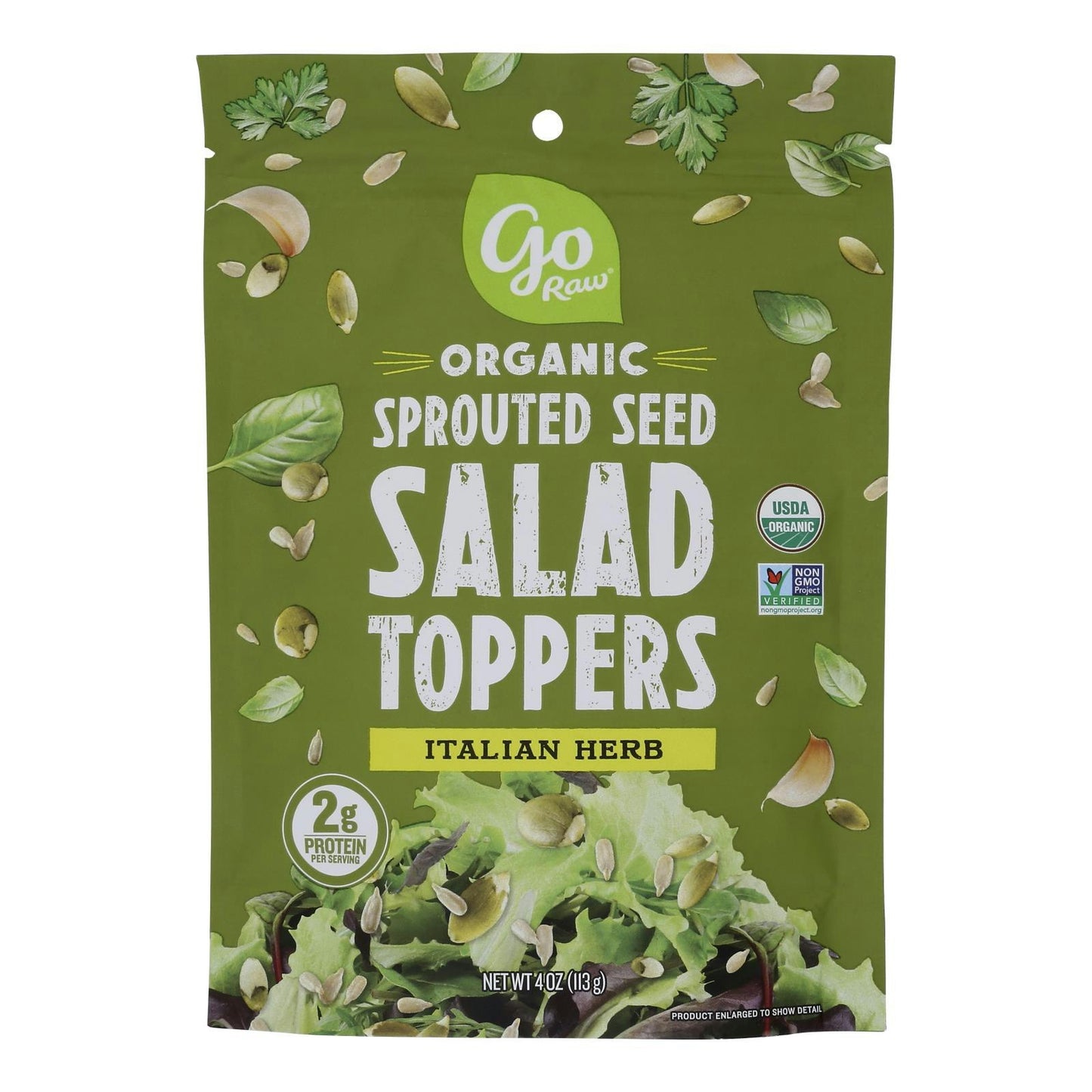 Go Raw Organic Sprouted Seed Salad Toppers Italian Herb - 4 oz (Pack of 10)