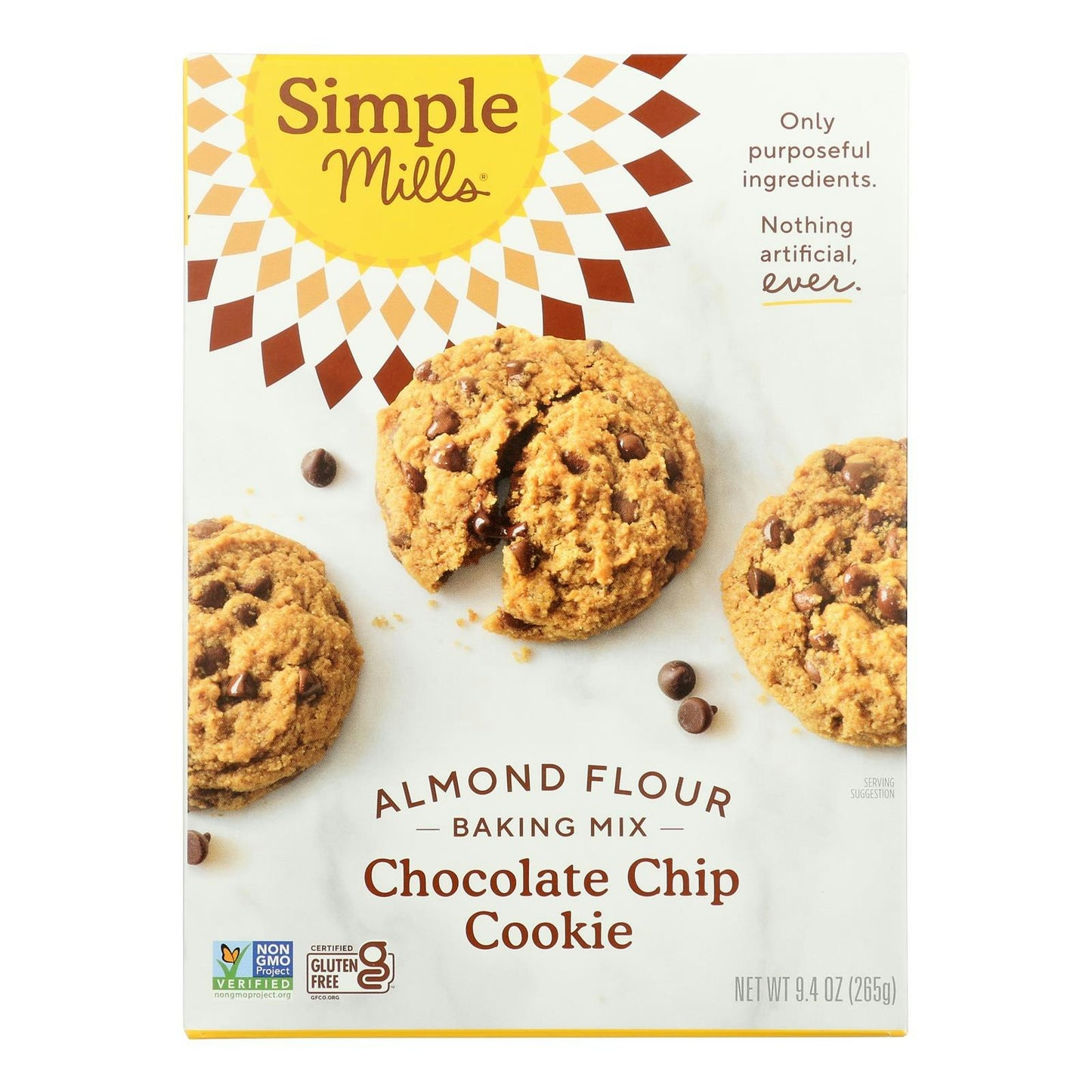 Simple Mills Almond Flour Mix Chocolate Chip Cookie - 9.4 oz (Pack of 6)