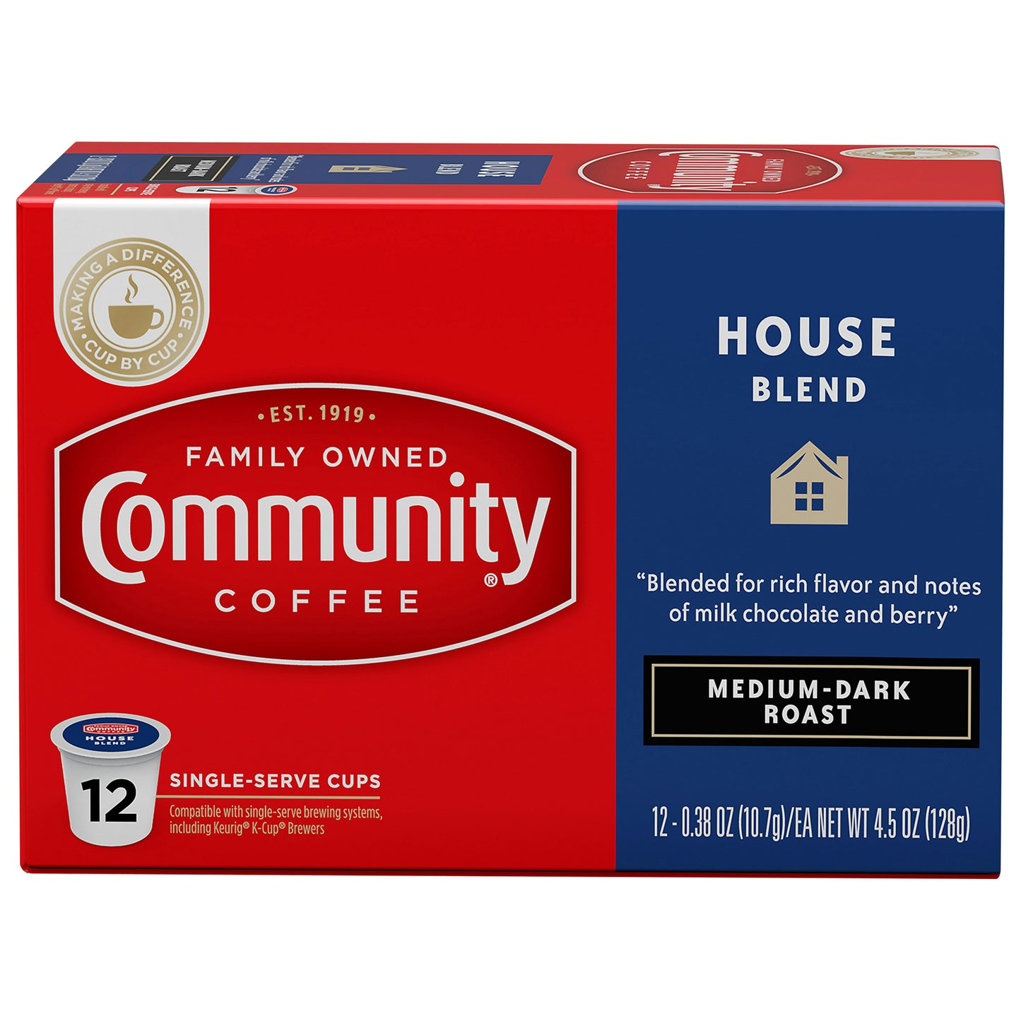 Community Coffee Single Serve House Blend 12 Pc Pack of 6