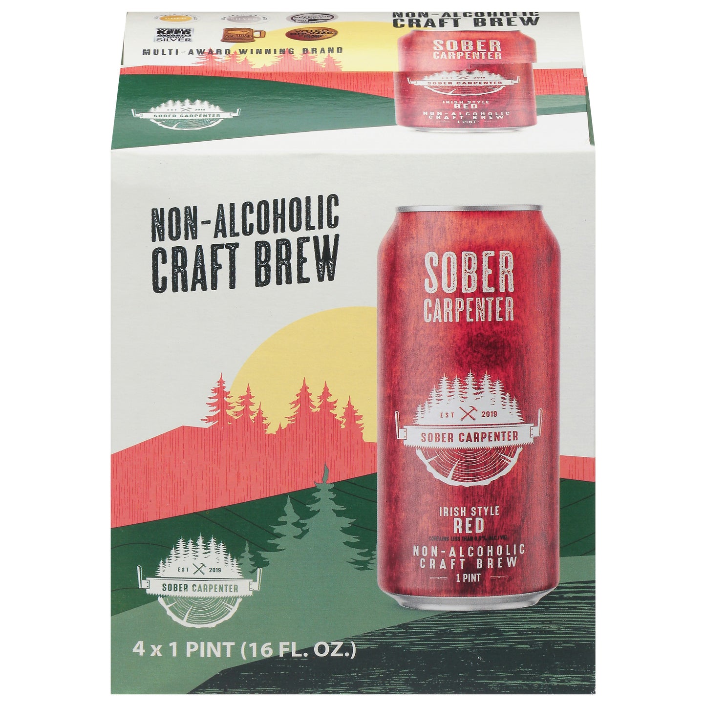 Sober Carpenter Beer Nonalch Irish Red 64 Fo Pack of 6