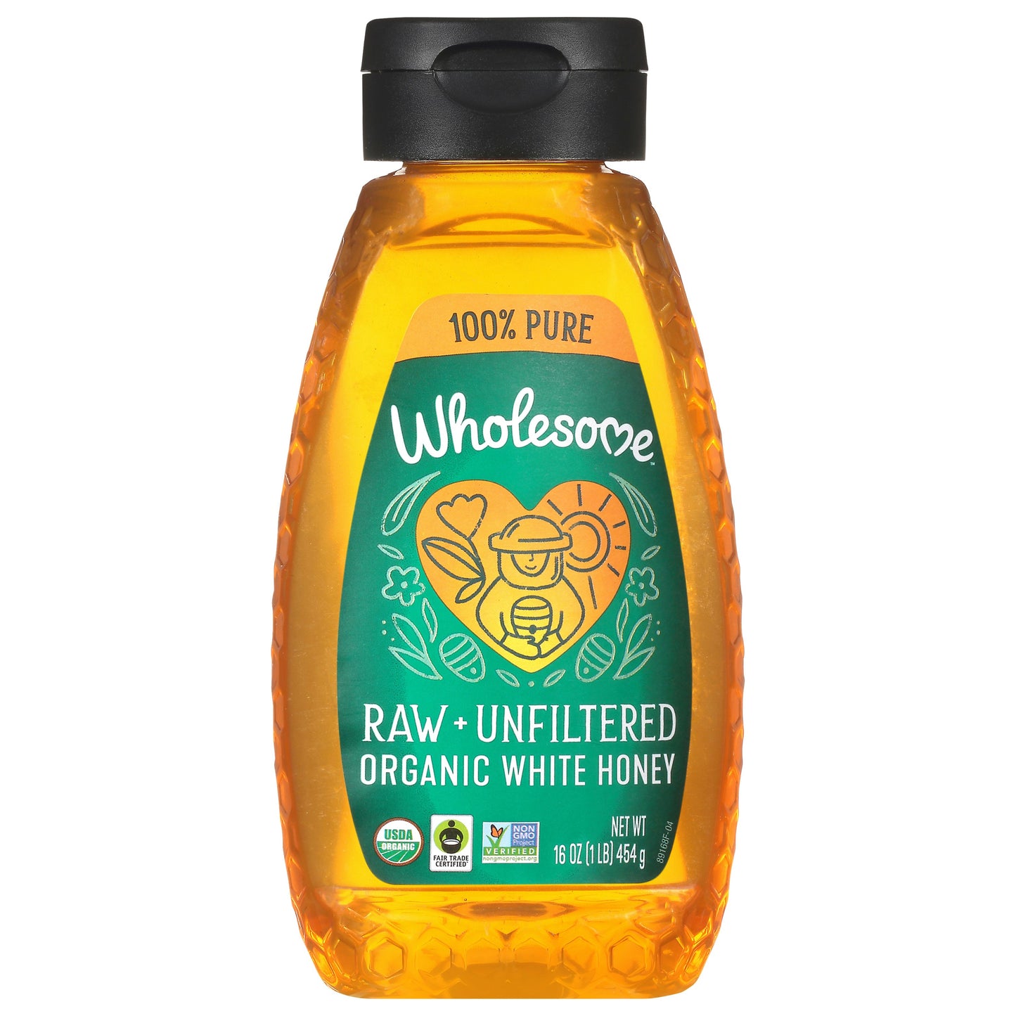 Wholesome Honey White Raw Unfiltered Squeeze 16 oz (Pack of 6)