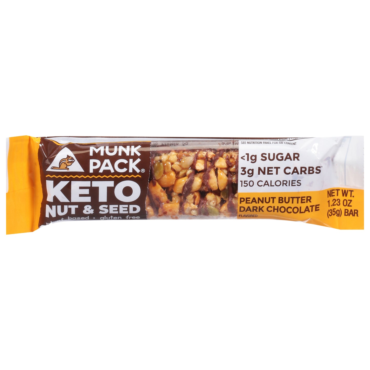 Munk Pack Bar Peanut Butter Dark Chocolate 1.23 oz (Pack Of 12)