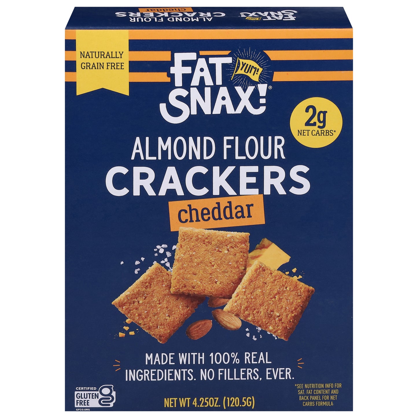 Fat Snax Crackers Cheddar 4.25 oz (Pack Of 6)