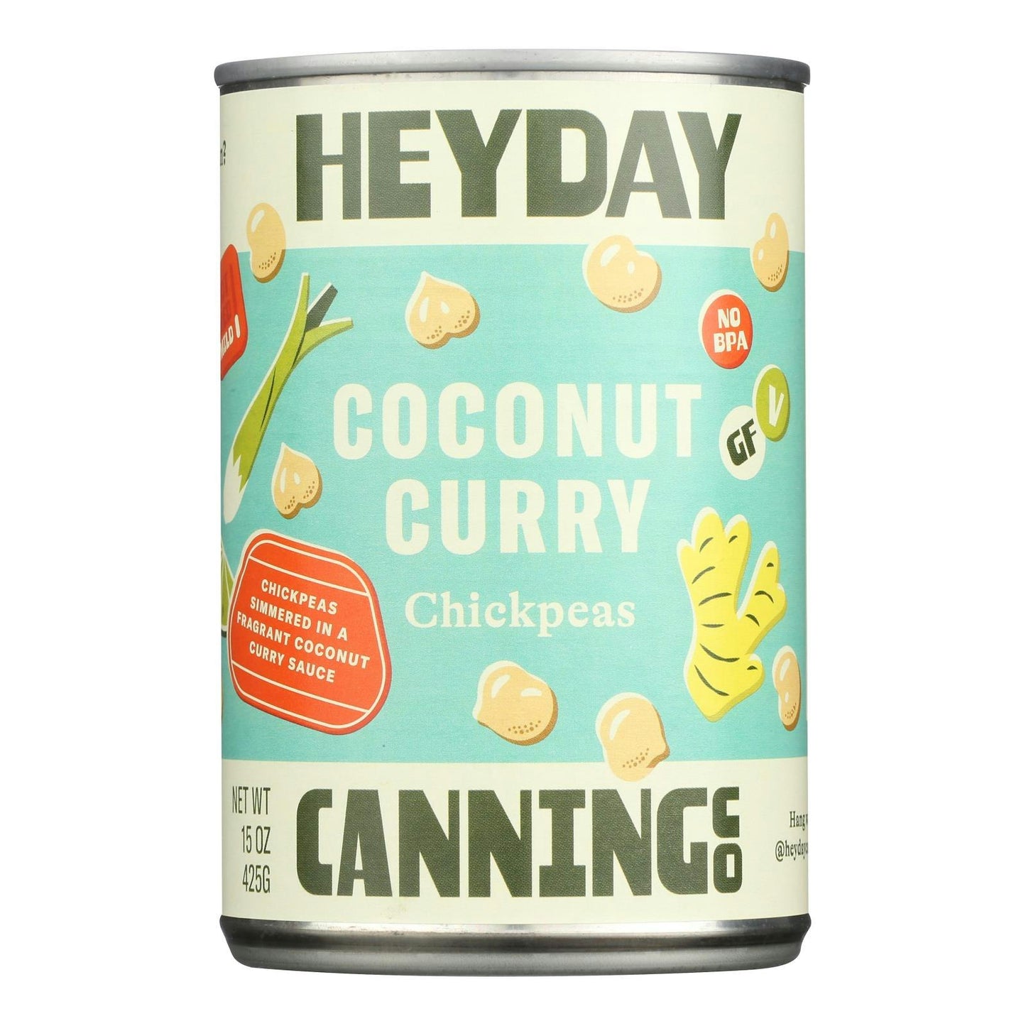 Heyday Canning Chickpeas Coconut Curry 15 Oz (Pack Of 6)