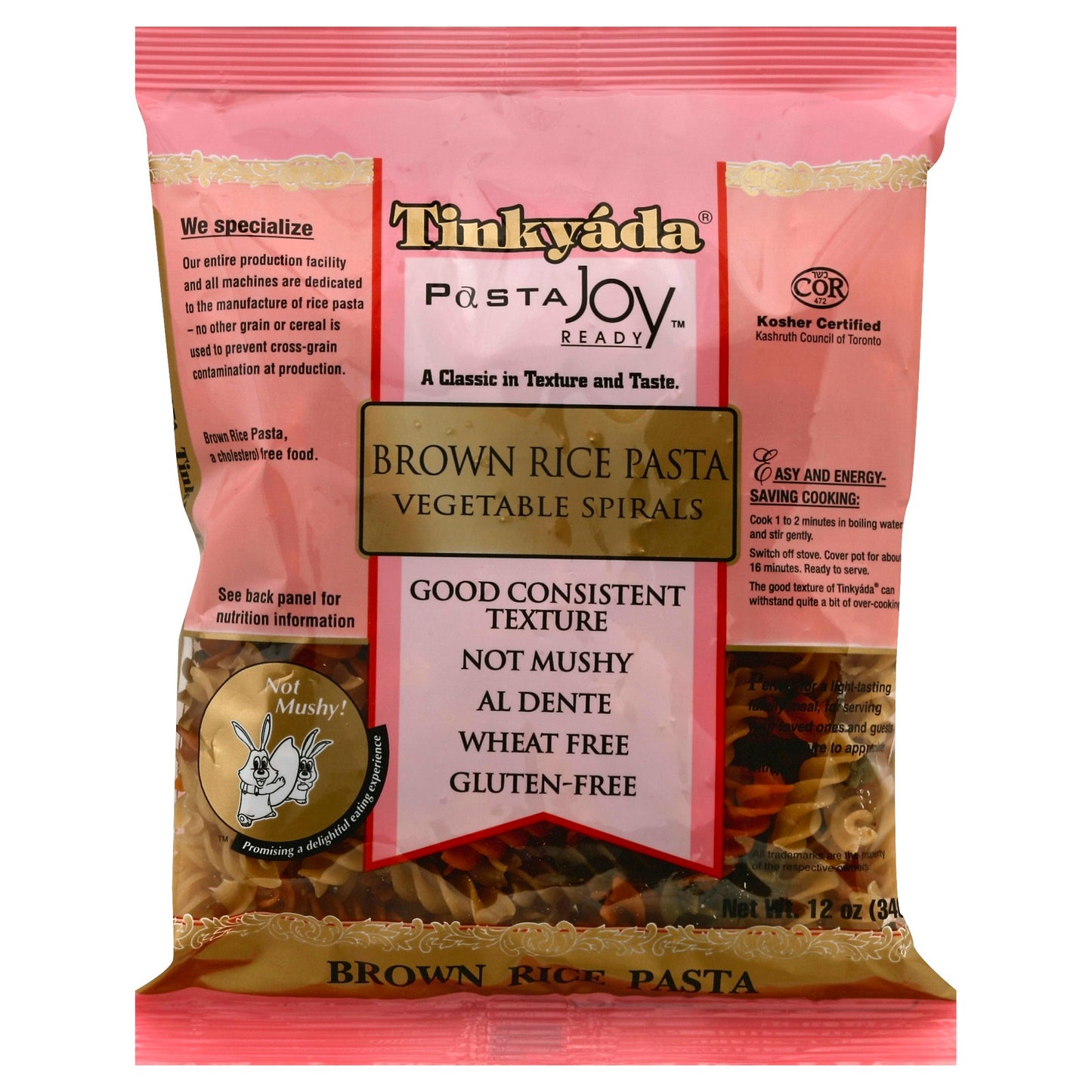 Tinkyada Pasta Brown Rice Vegetable Spiral 12 oz (Pack of 12)