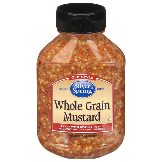 Silver Springs Mustard Whole grain Stone Ground Squeeze 9.25 oz (Pack Of 9)