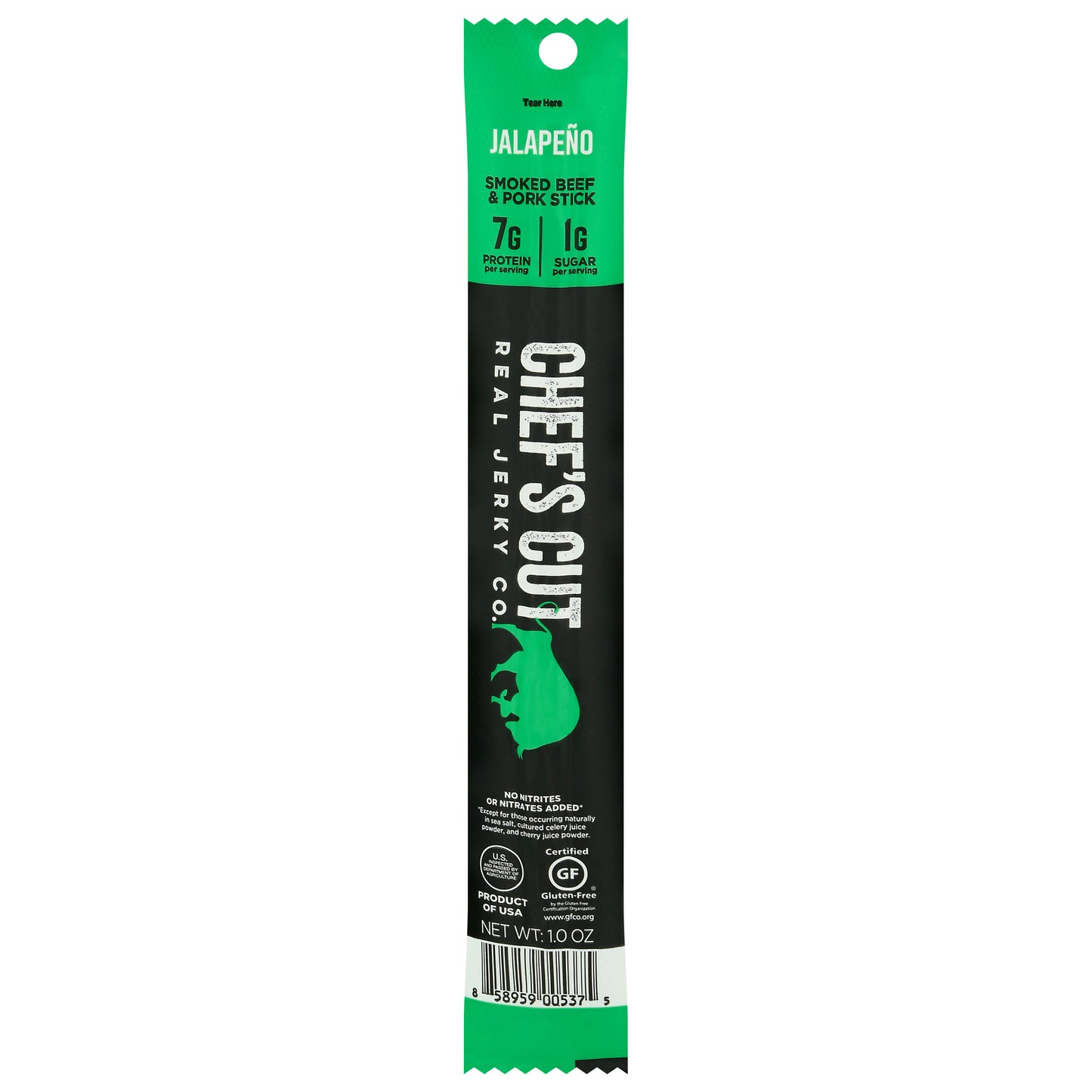 Chefs Cut Jerky Snack Stick Jalapeno Cheddar 1 oz (Pack Of 16)