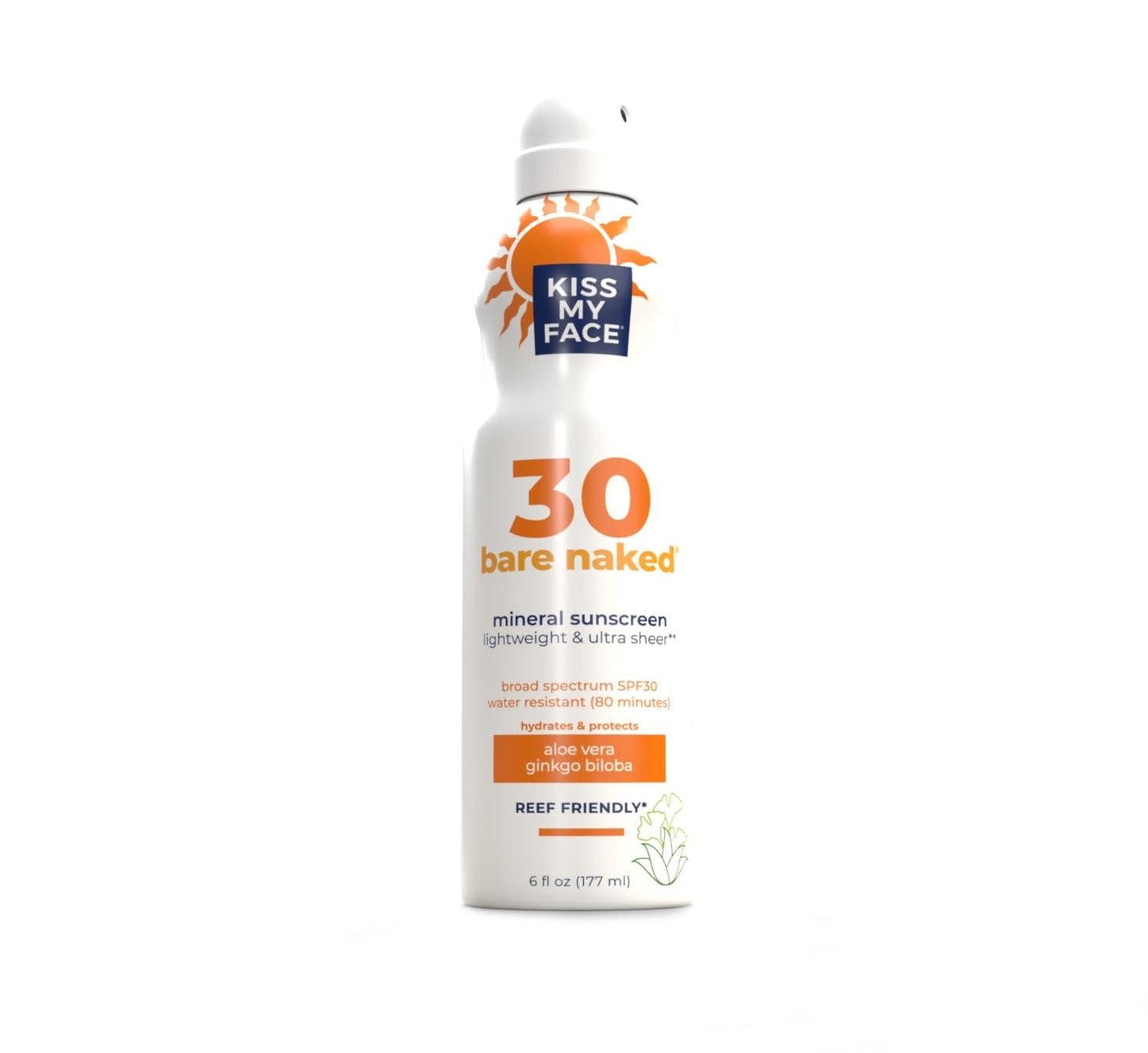 Kiss My Face - Bare Naked Mineral Sunscreen Spray SPF 30 - 6 fl. oz