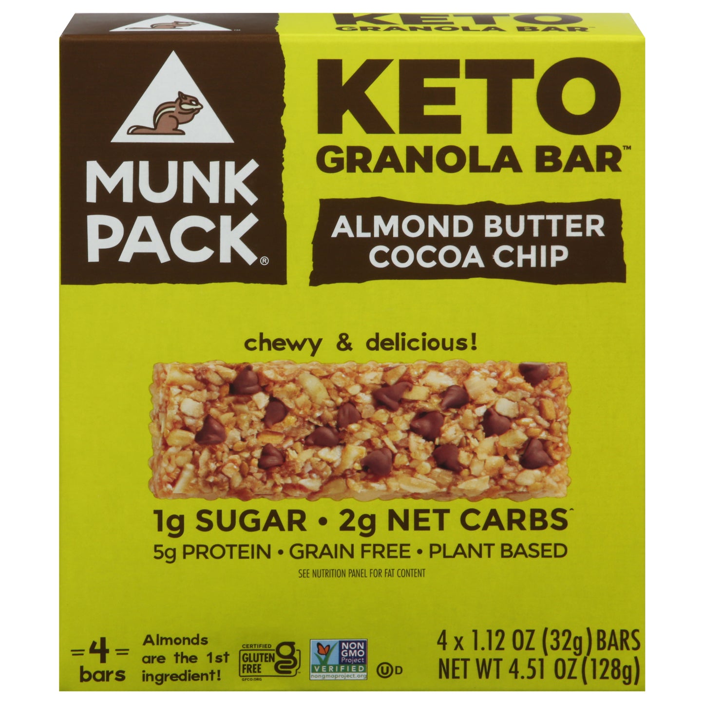 Munk Pack Bar Granola Almond Butter Chocolate chip 4.51 oz (Pack Of 6)