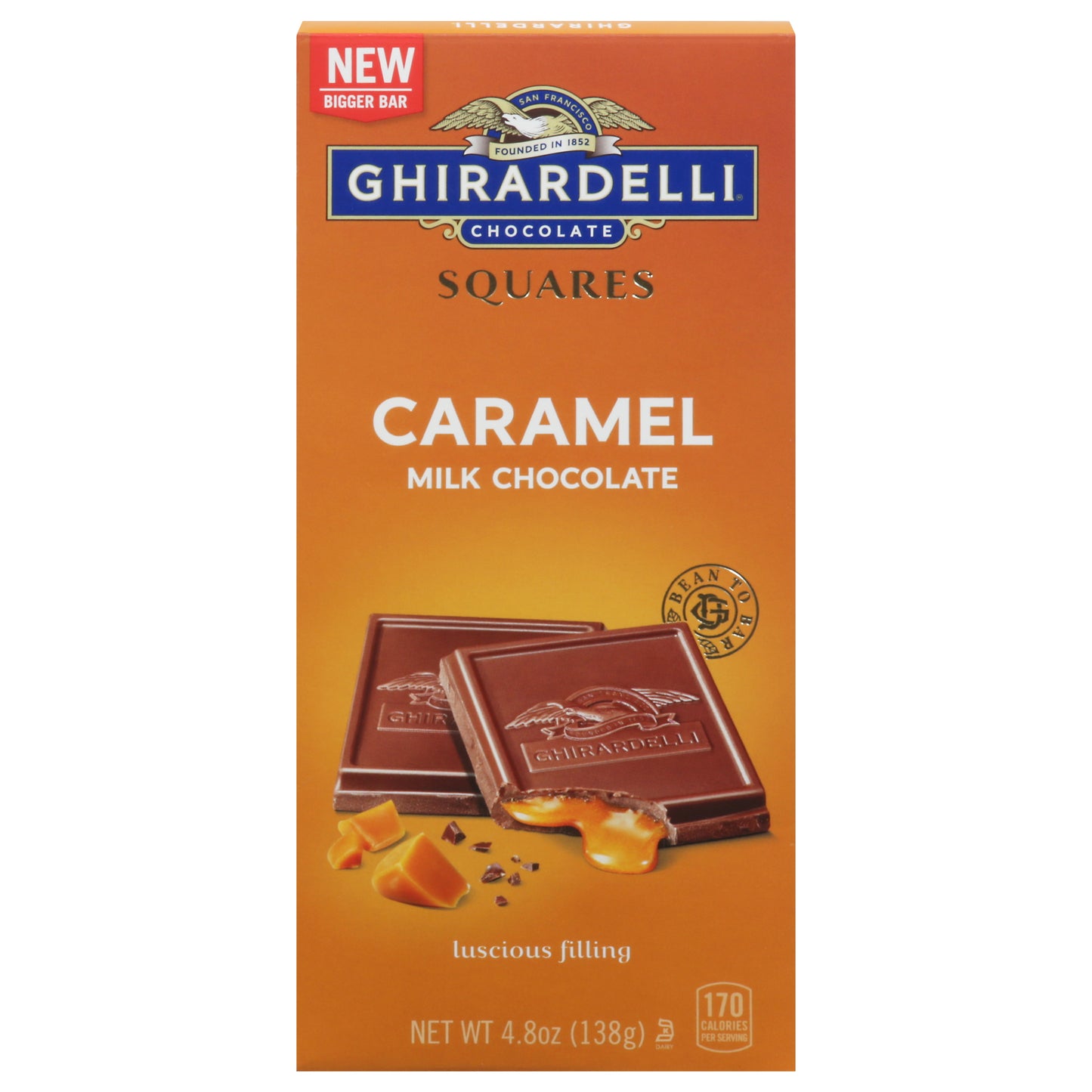 Ghirardelli Chocolate Milk Caramel Squares Bar 4.8 oz (Pack Of 10)