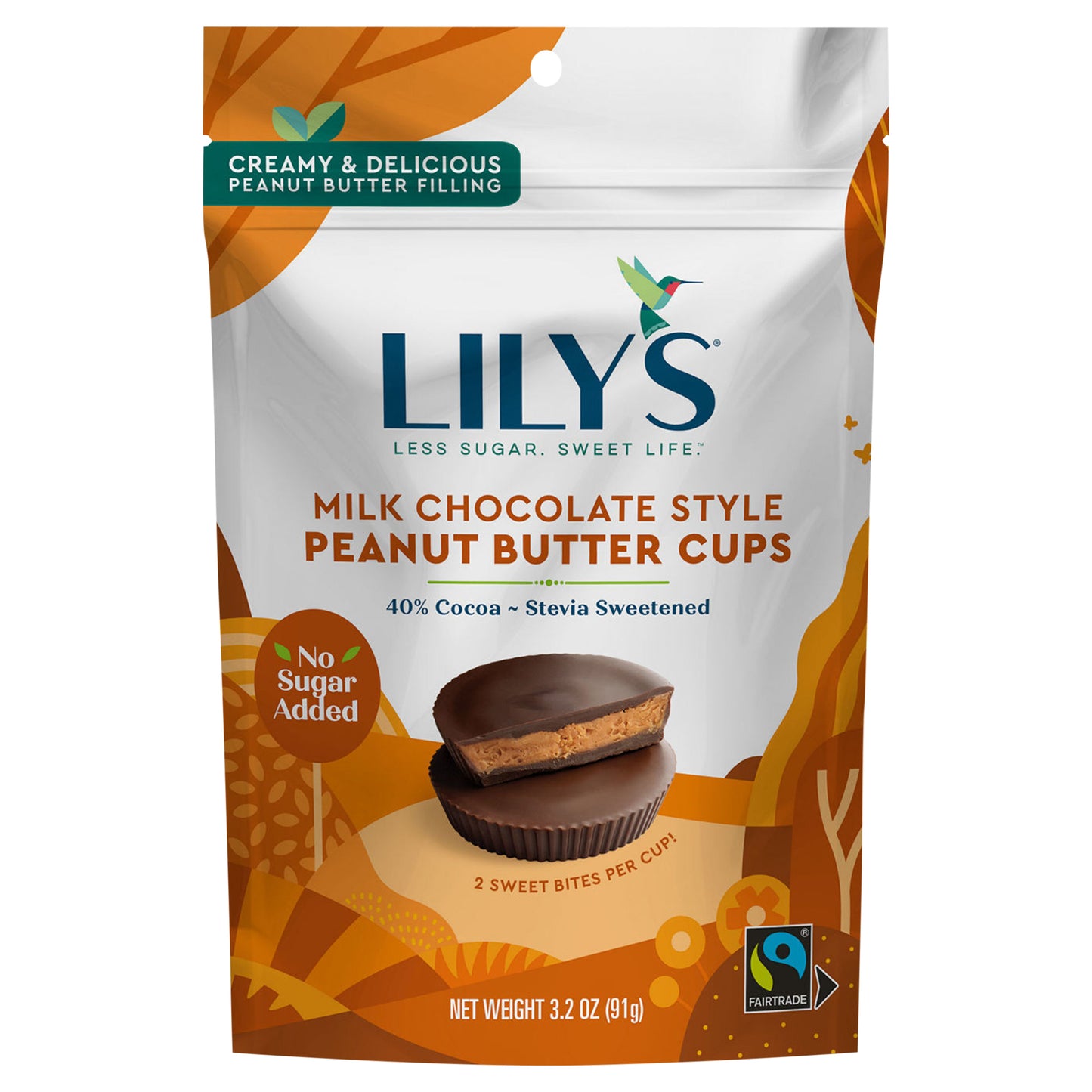 Lilys Sweets Chocolate Milk Chocolate Peanut Butter Cup 3.2 oz (Pack Of 12)
