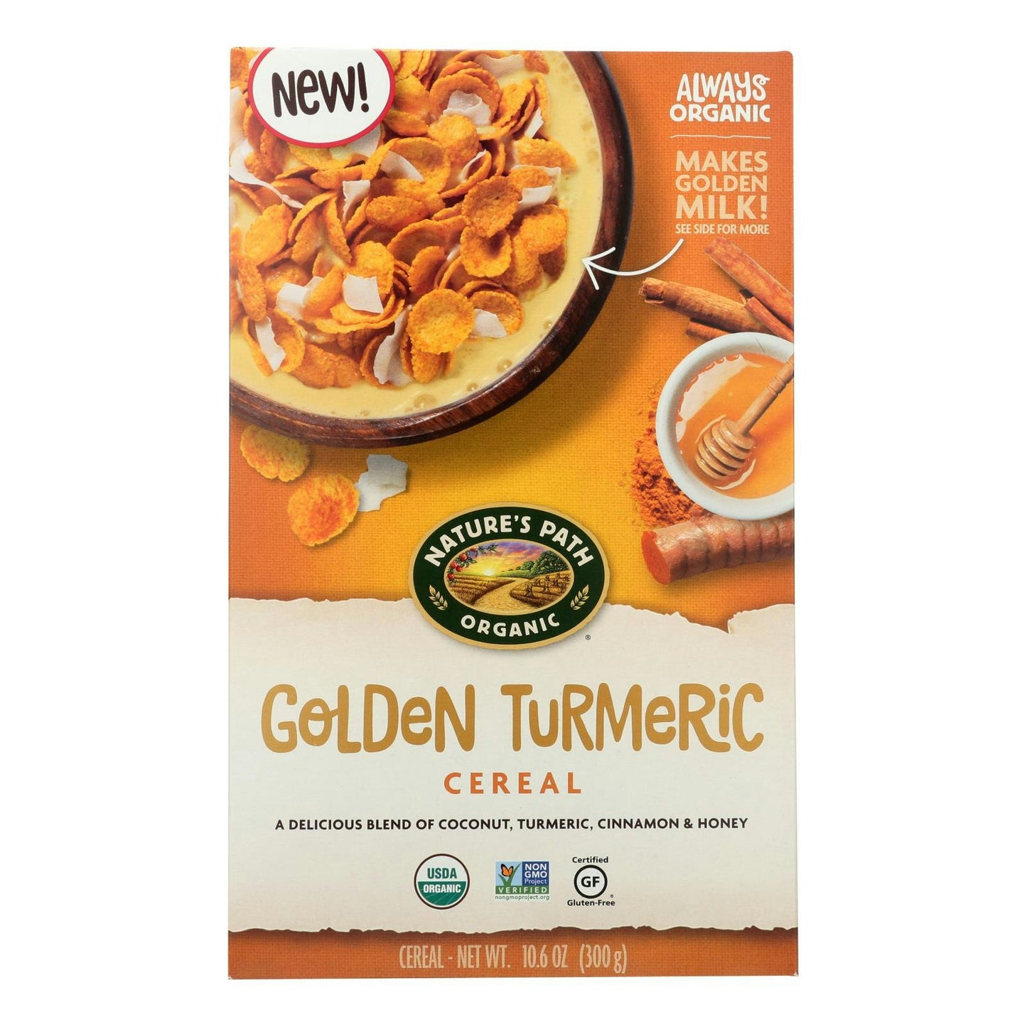 Nature's Path Organic Golden Turmeric Breakfast Cereal 10.6 Oz Pack of 6