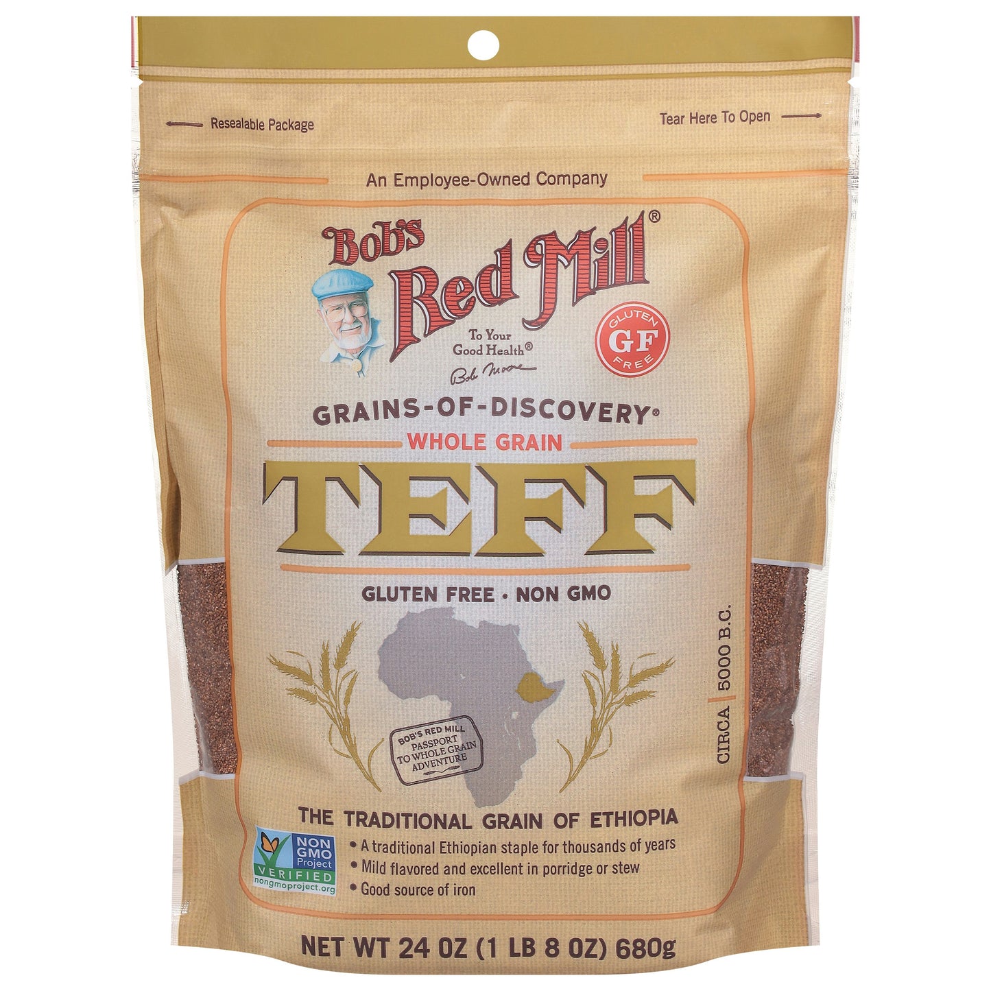 Bobs Red Mill Teff Whole Grain 24 Oz (Pack of 4)