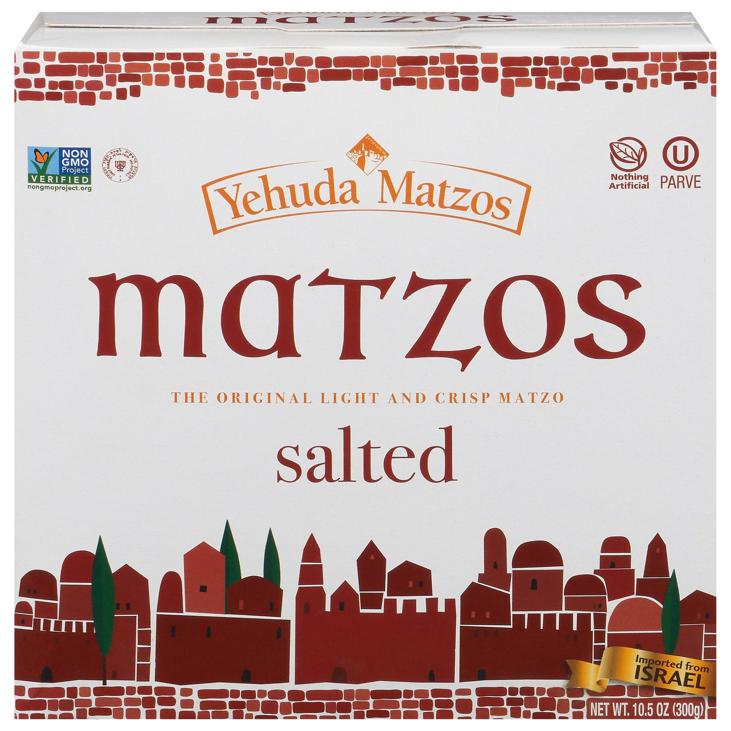 Yehuda Matzo Thin Daily Salted 10.5 Oz Pack of 12